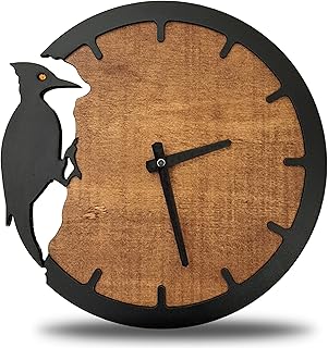 Cleris Art Studio Woodpecker Wall Clock, Modern Home Decor, Animal Wall Clock, Wooden Wall Clock, Clocks for Living Room Decor, 12 inch/20 inch Kitchen Wall Clock, Kitchen Clock