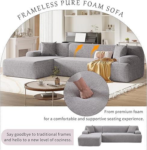 Miniatura 7 de BEDGJH Sofá modular moderno hecho de tela de felpilla resistente a las arrugas, sofá de combinación gratuita, sofá modular en forma de L para sala