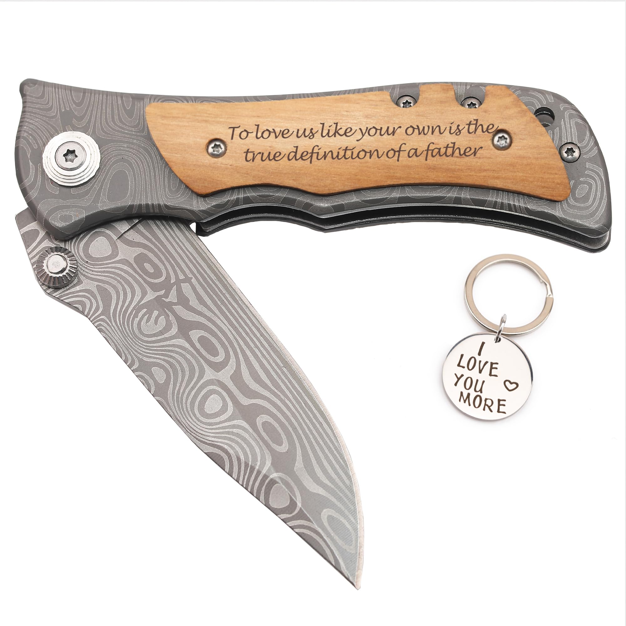 Corfara Adoptive Stepfather Gifts, To Love Us like Your Own Is the True Definition of a Father Pocket Knife, Father's Day Gifts for Stepdad, Step Dad Parent Gifts Bonus Dad Gifts