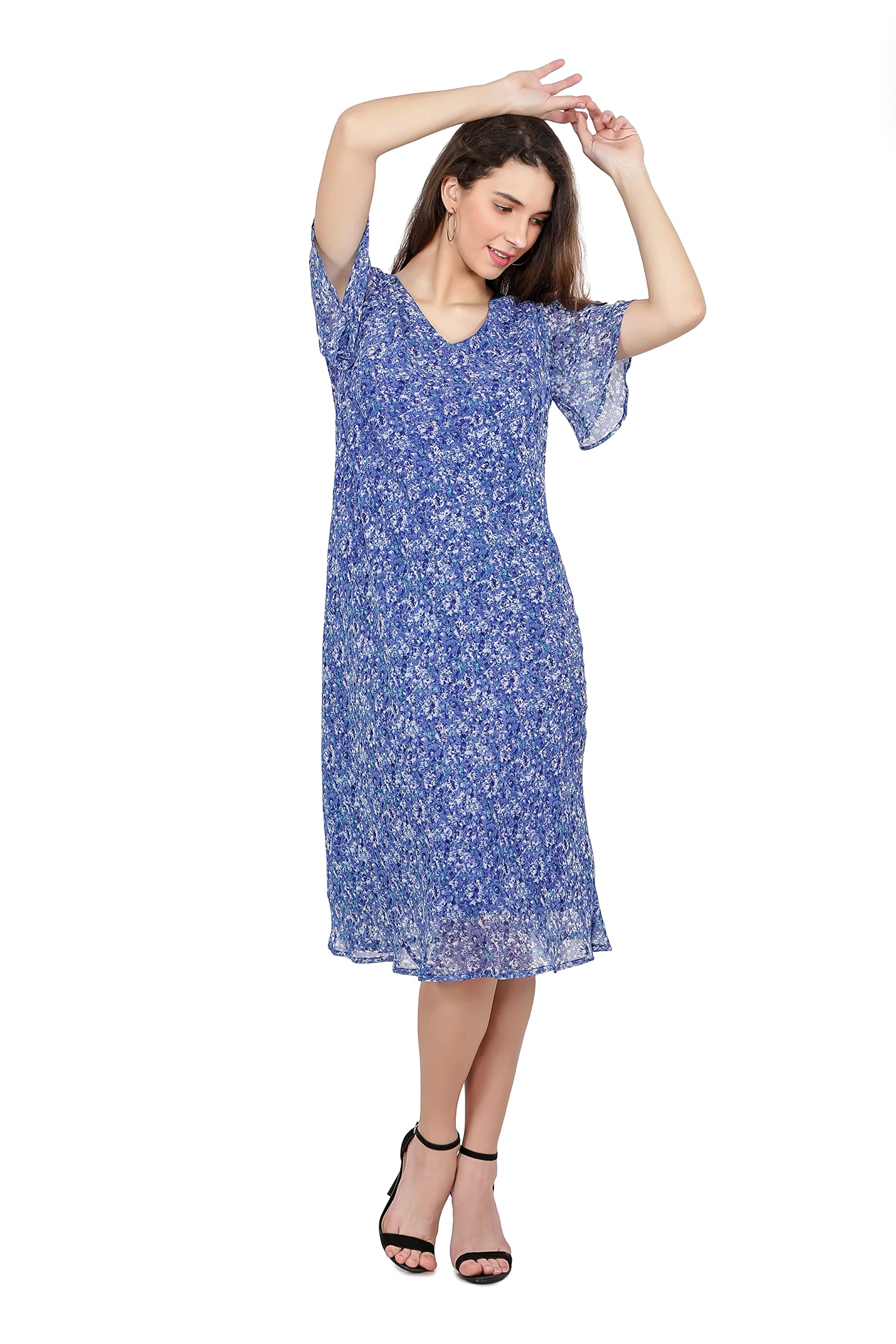 TSMWomen's Midi Dress (Madisson Dress_Blue)