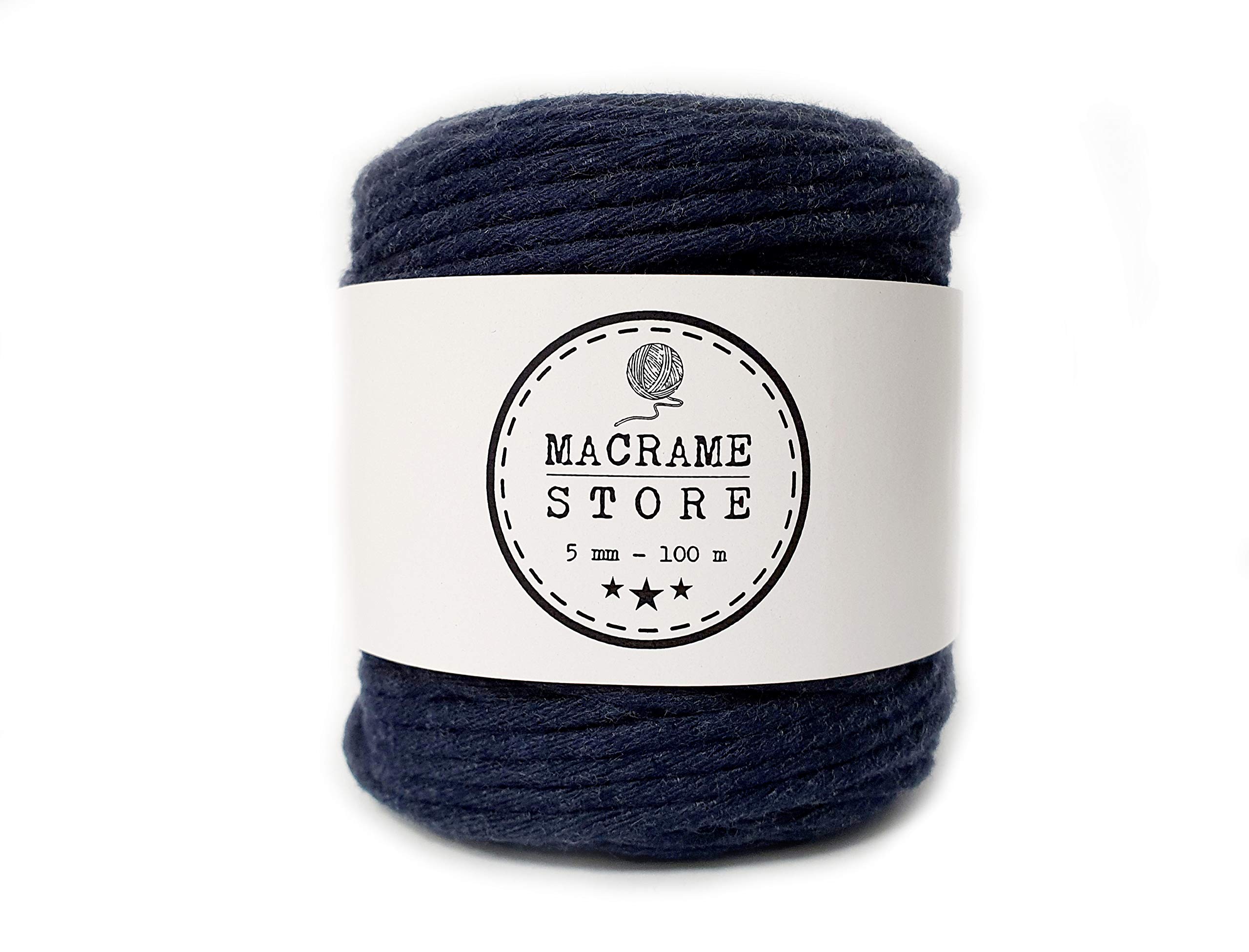 Makramee Garn Navy blau 5mm 100M Baumwollkordel Baumwollgarn Natur Macrame für DIY Dekorieren Natürliche Handwerk Wandbehang Stricken Basteln