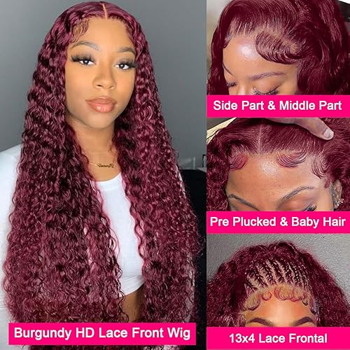 Miniatura 2 de YEEAAK 427 Highlight Ombre 13x6 Lace Front Wig Human Hair Honey Blonde 13x6 Deep Wave Lace Front Wigsfor Black Women Colored 180% Density Glueless