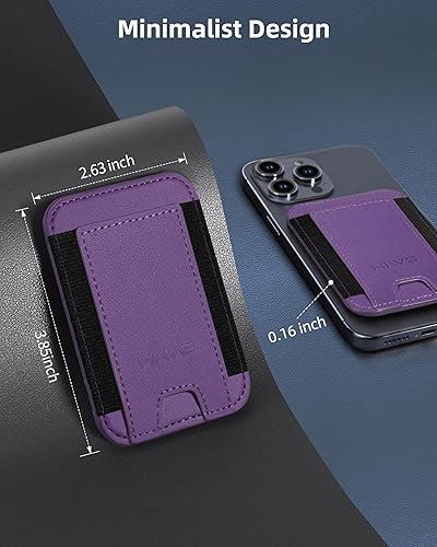 Miniatura 134 de HiWe Cartera MagSafe, cartera magnética más fuerte para iPhone 17/16/15/14/13/12, soporte para 7 tarjetas, RFID delgado minimalista de cuero, 1
