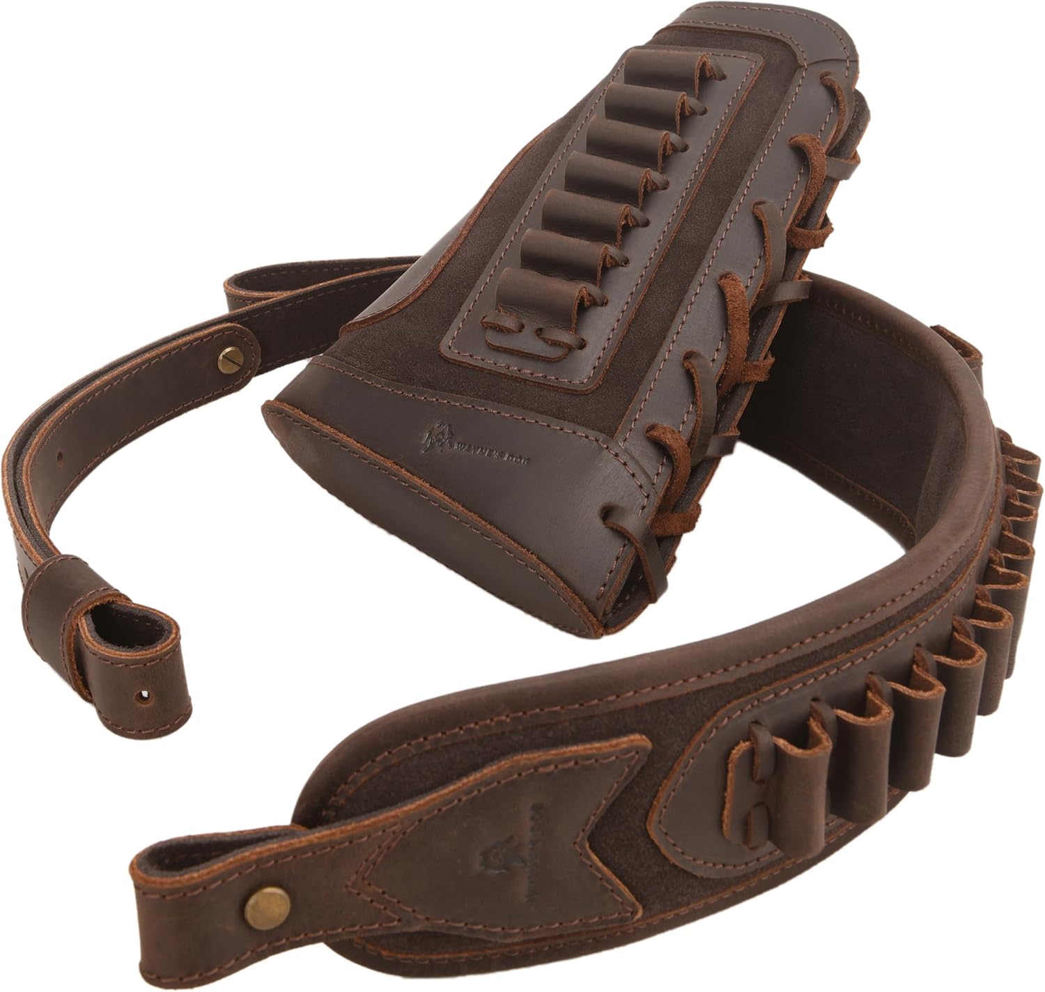 .30-30 .357 Shell Holder Cheek Rest Pad with Leather Gun Sling and 3.5inch Lever Wrap