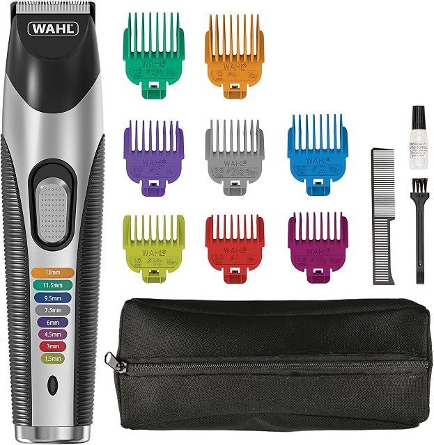 Wahl Colour Trim Stubble and Beard Trimmer, Trimmers for Men, Beard Trimming Kit, Mens Stubble Trimmers, Male Grooming Set, Beard Care Kit, Colour Coded Guide Combs