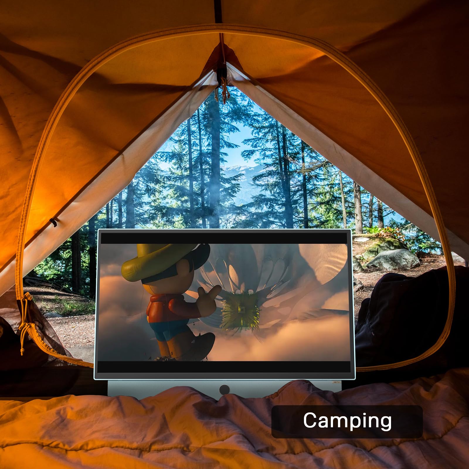 Metz TV Portable 24 Pouces (60 cm) Smart Google TV FHD Avec Batterie Intégrée Poignée HDR 10 Chargeur Voiture 12V Ecran Anti-reflet Dolby Audio HDMI USB Bluetooth Wi-FI (24MPE7000 Bleu)