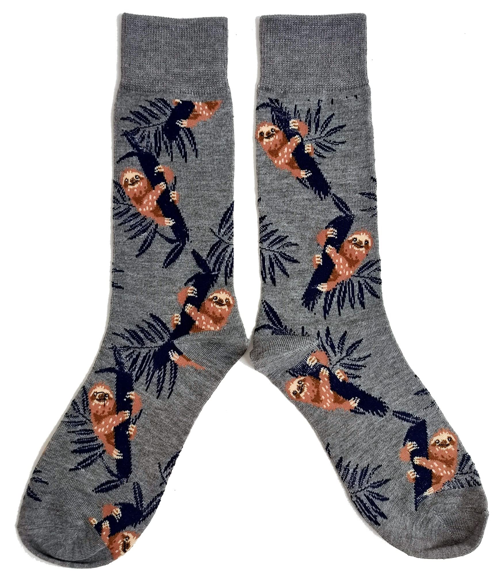 Sock Shack Men's Grey Snuggle Of Sloths On Branches Socks 6-10 Uk / 39-44 Eur / 7-11 Us