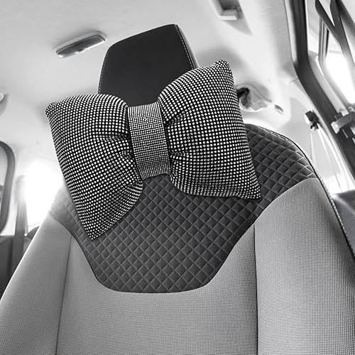 Miniatura 8 de Almohada de cuello de coche con diamantes de imitación, cojín de poliéster suave para conducción comodidad para viajes, oficina, diseño transpirable