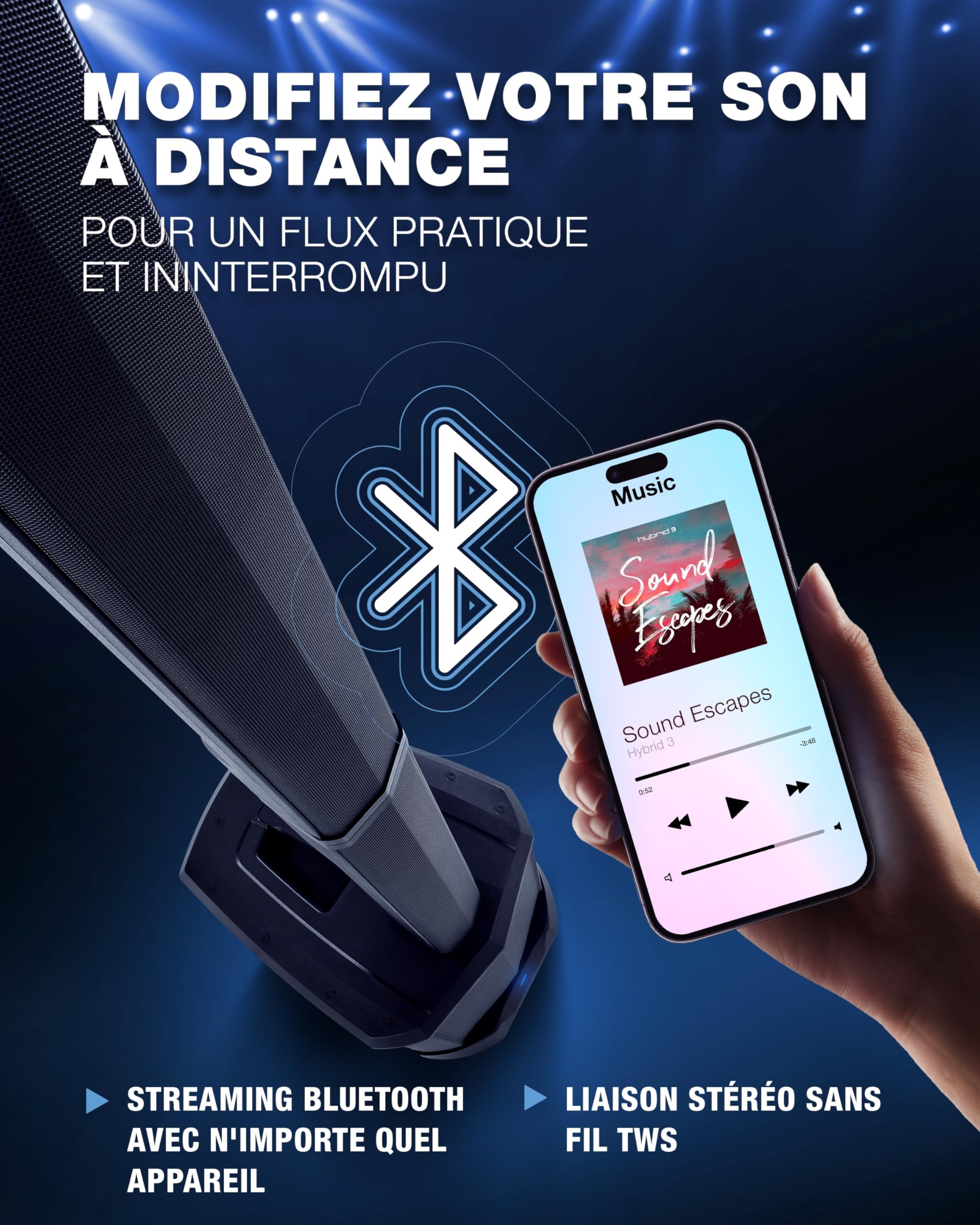 ALTO TS112C Ensemble de Haut-parleurs Actifs 1200 Watts avec mixeur numérique 5 canaux, Bluetooth et App de Commande, pour DJ, Groupes, Musiciens et salles de Spectacle