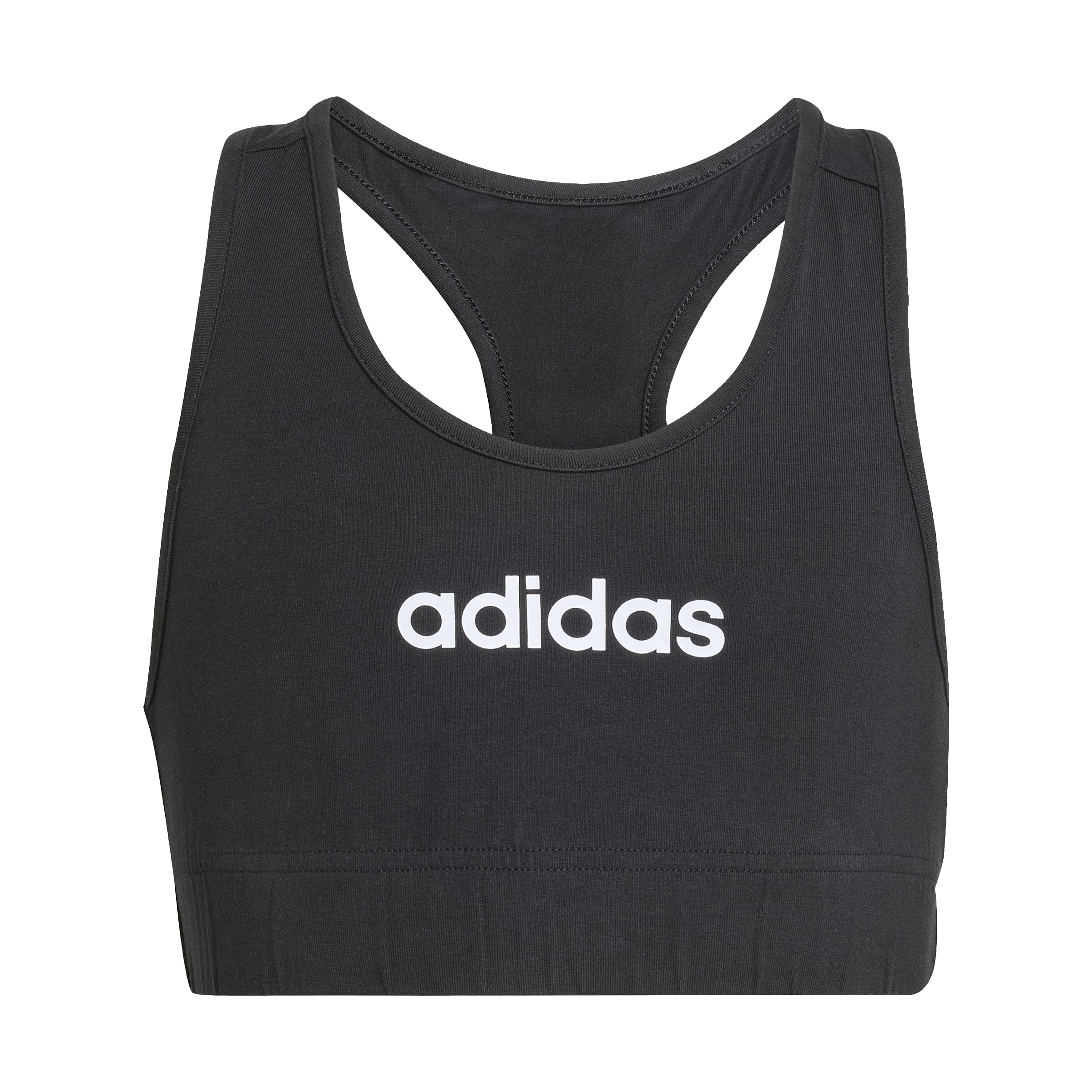 adidas Girl's Essentials Top Shirt, Black/White, 11-12 Years