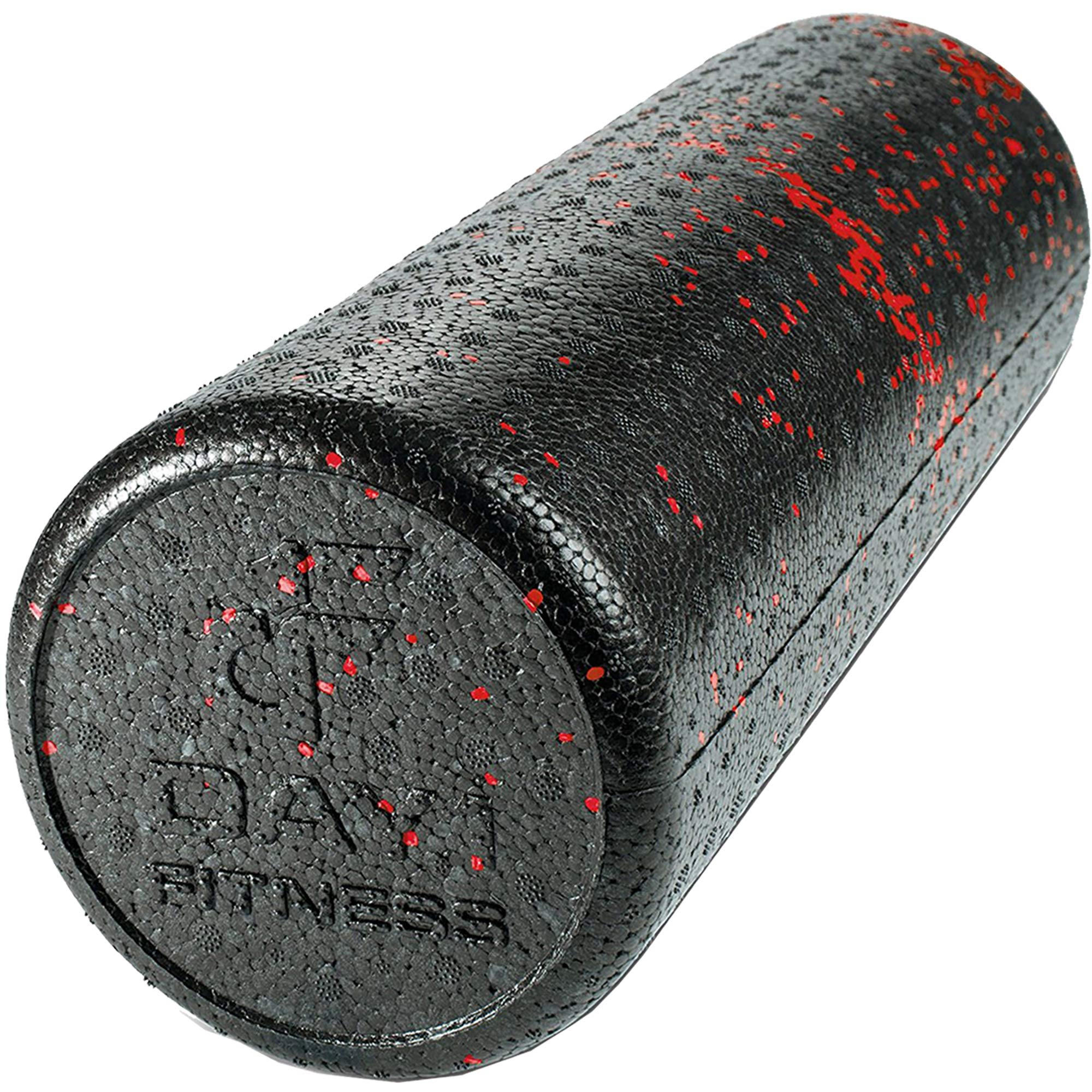 Day 1 Fitness High Density Muscle Foam Rollers - Sports Massage Rollers for Stretching, Physical Therapy, Deep Tissue, Myofascial Release - Ideal for Exercise and Pain Relief - Speckled Red, 18”