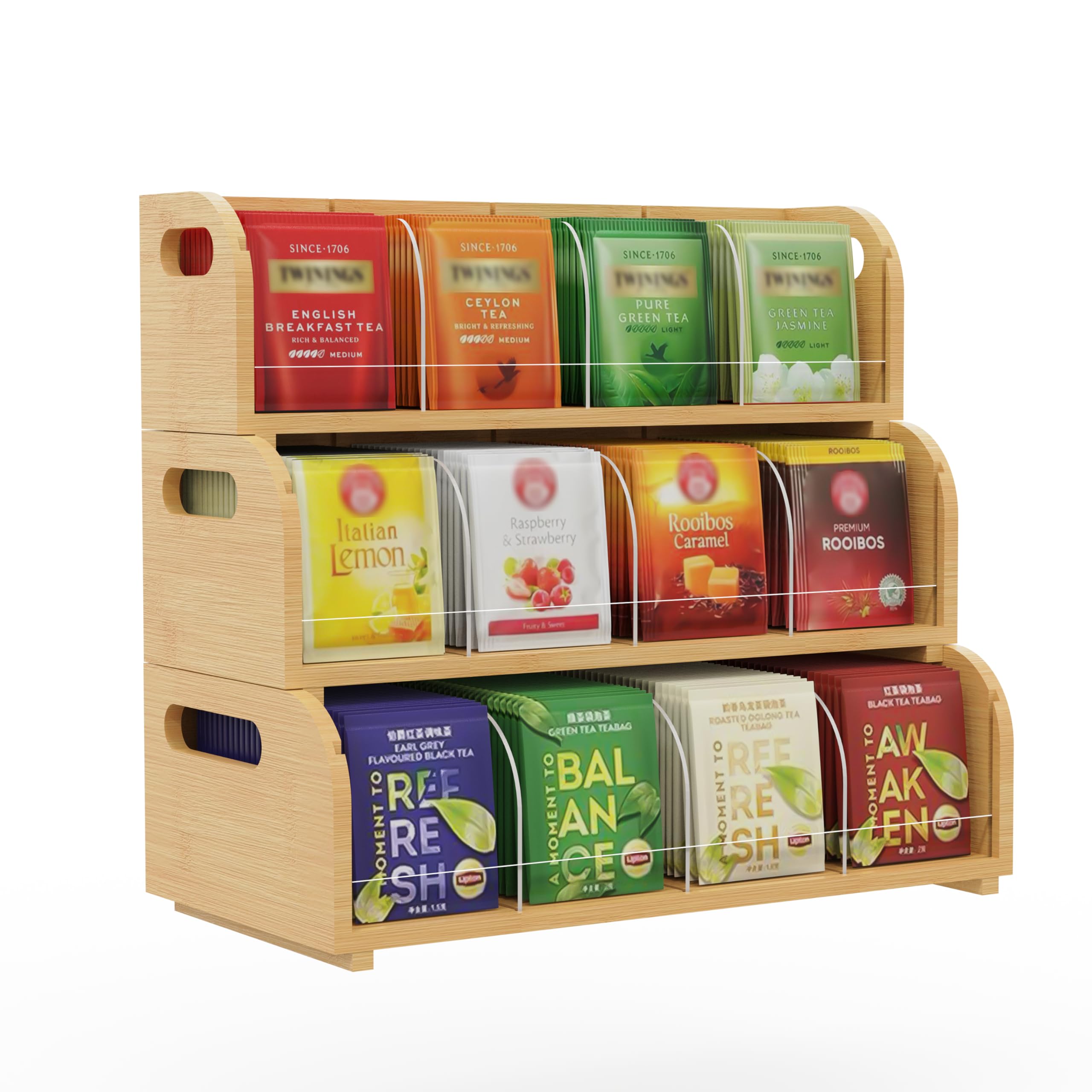 Organisateur de thé en bambou boîte de rangement pour sachet