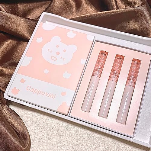 Miniatura 7 de Juego de 3 lápices labiales líquidos nutritivos y voluminosos, 3 piezas de brillo de labios brillante, efecto espejo hidratante, esmalte de labios,