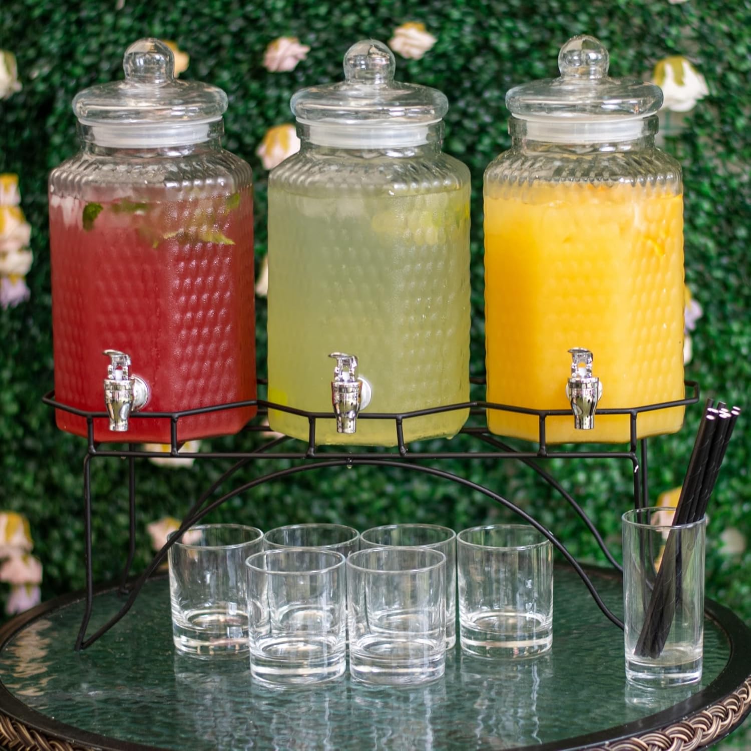 bardrinkstuff Del Sol Triple Drinks Dispenser with Stand 12ltr x 2