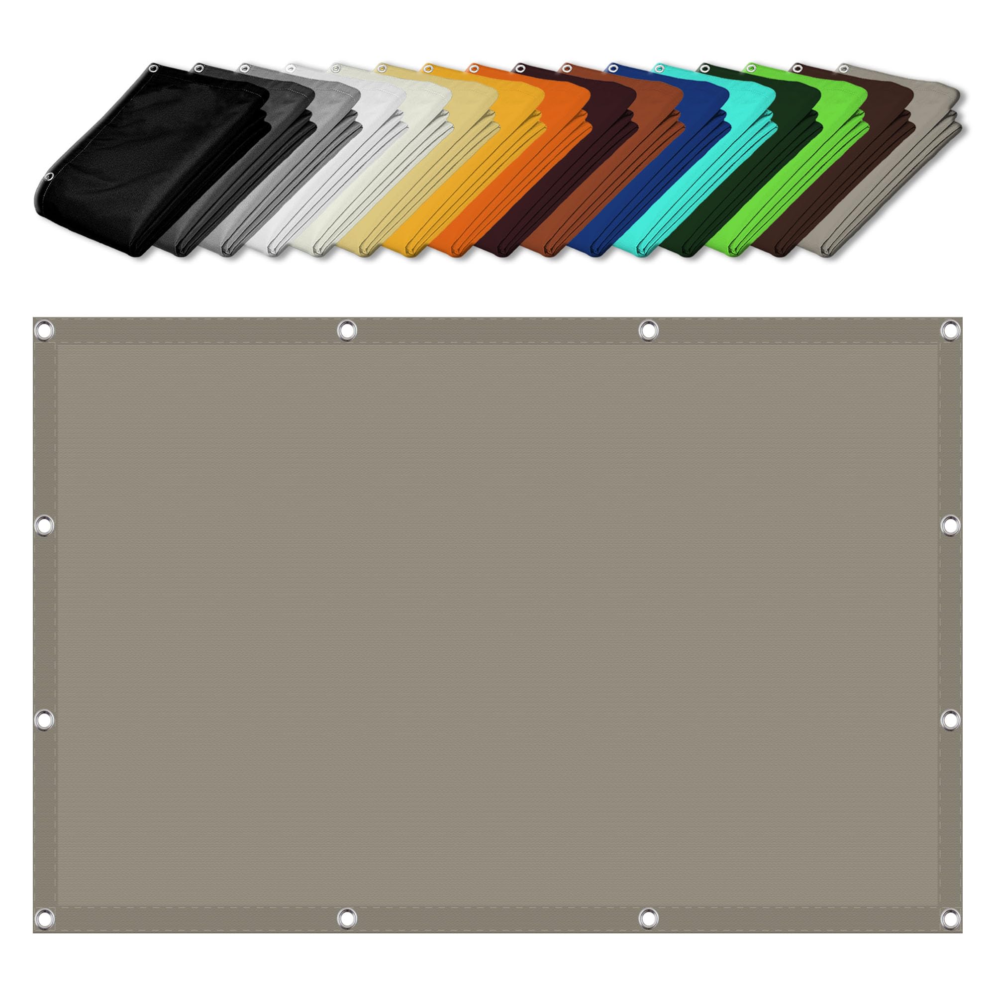 Filet d'ombrage imperméable 2.1x3m taupe avec oeillets pour pergola et terrasse