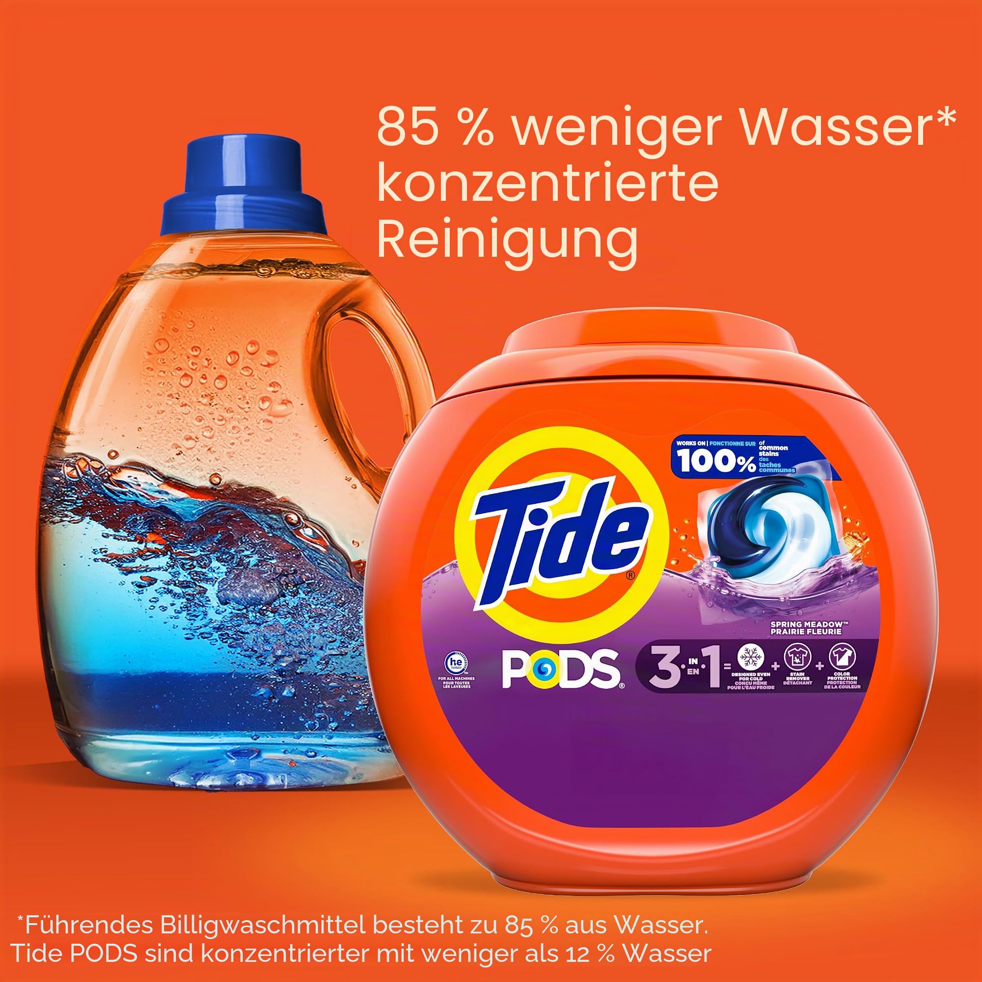 YYST Tide PODS Liquid Laundry Detergent Soap Pacs, HE Compatible, Powerful 3-in-1 Clean in one Step, Spring Meadow Scent, 76 Count