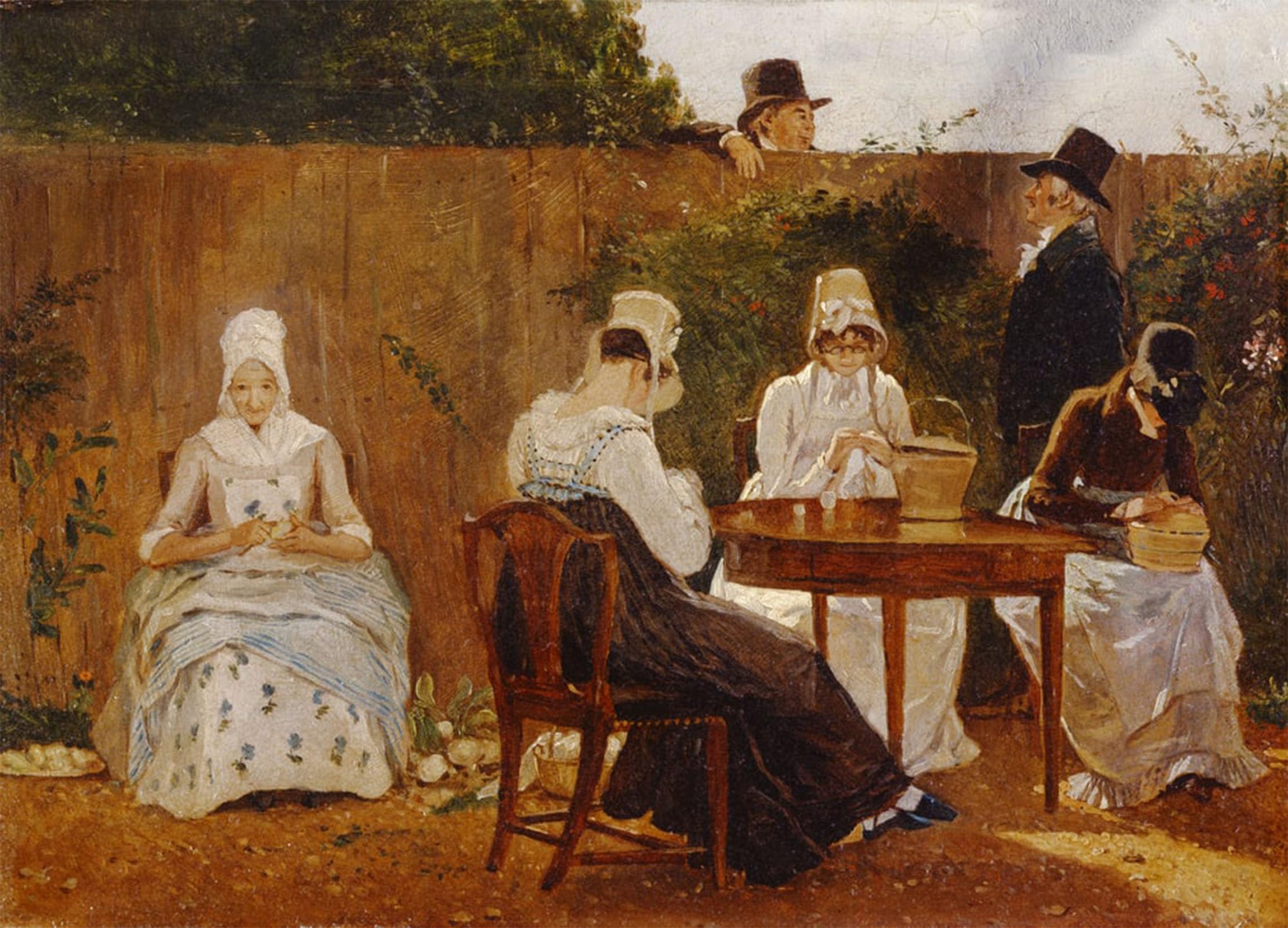 POSTERIIk Famous Modern Artwork Art Mural the Chalon Family in Their London Town Garden by Jacques Laurent Agasse Oil Paintings Pictures for Home Decor 60x90cm
