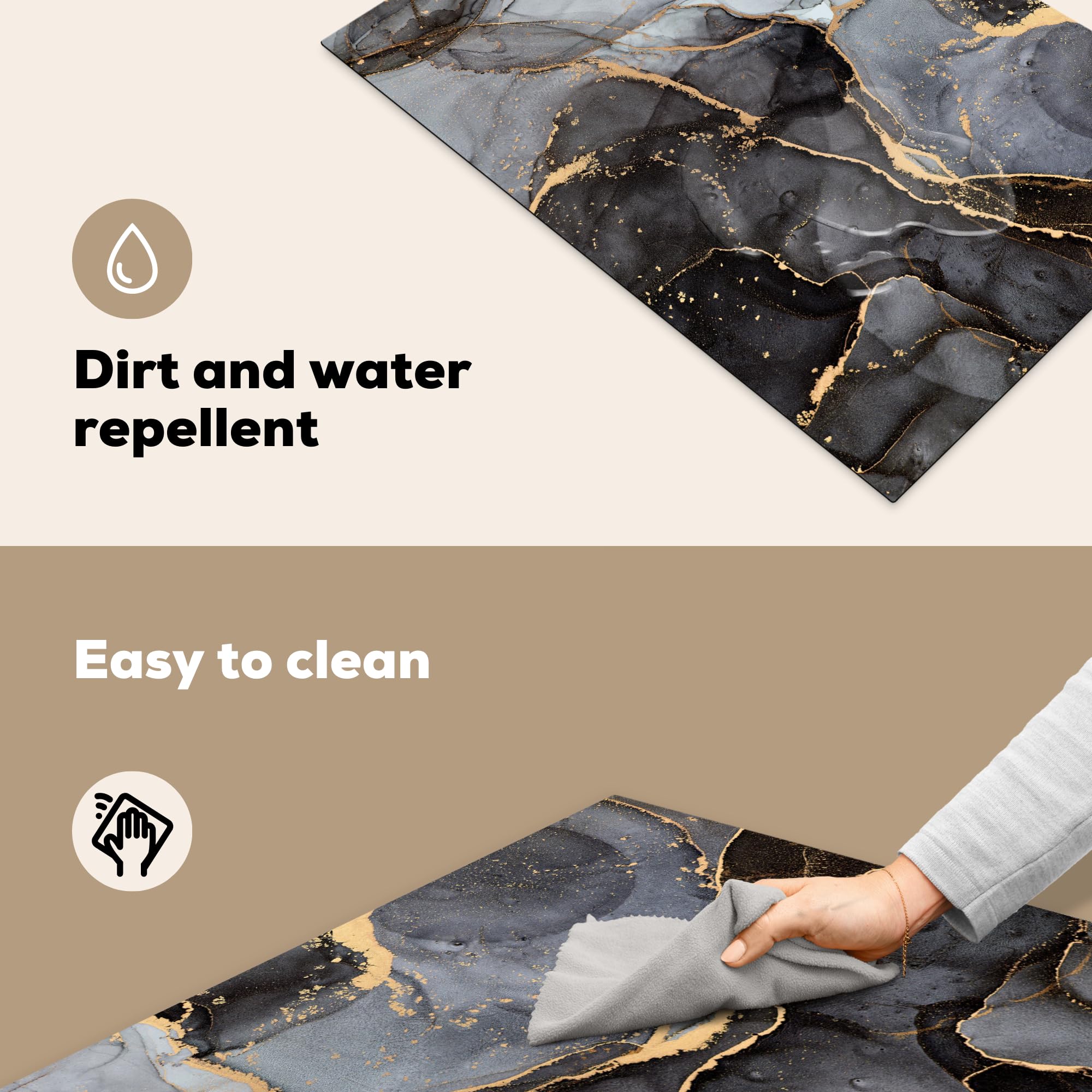 Copripiano Cottura Induzione 77x51 Cm - Protettore Antigraffio Con Stampa Marmo - Foto 8