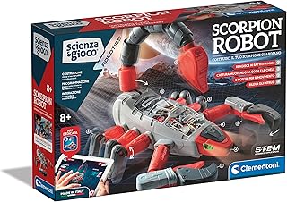 Clementoni - Scienza Robotics Scorpion Building Kit, Robot for Children to Assemble, Robot Kit (Italian Version) - Scientific Game 8 Years, Made in Italy, Multi-Colour, 19242