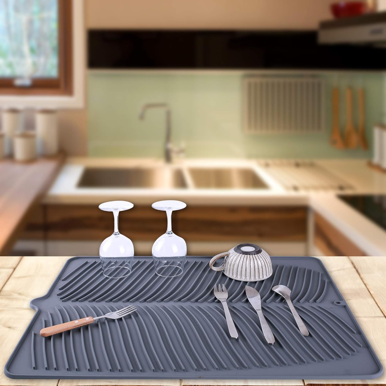 Waterproof Silicone Dish Drying Mat - Lar Drainer Mat