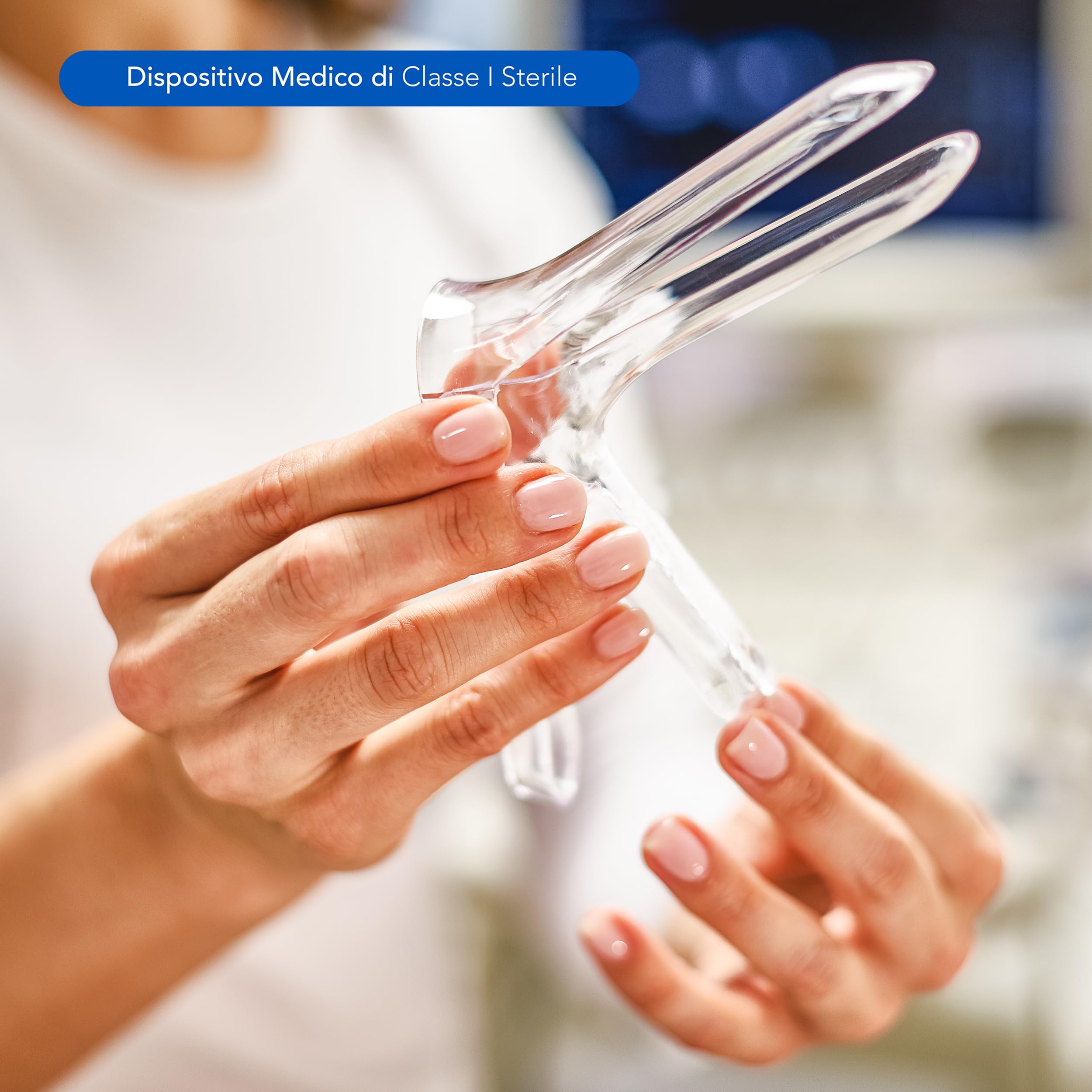 AIESI® Speculum Ginecologico vaginale S (100 pezzi) monouso sterile con regolazione a vite laterale DOCTOR SPEC