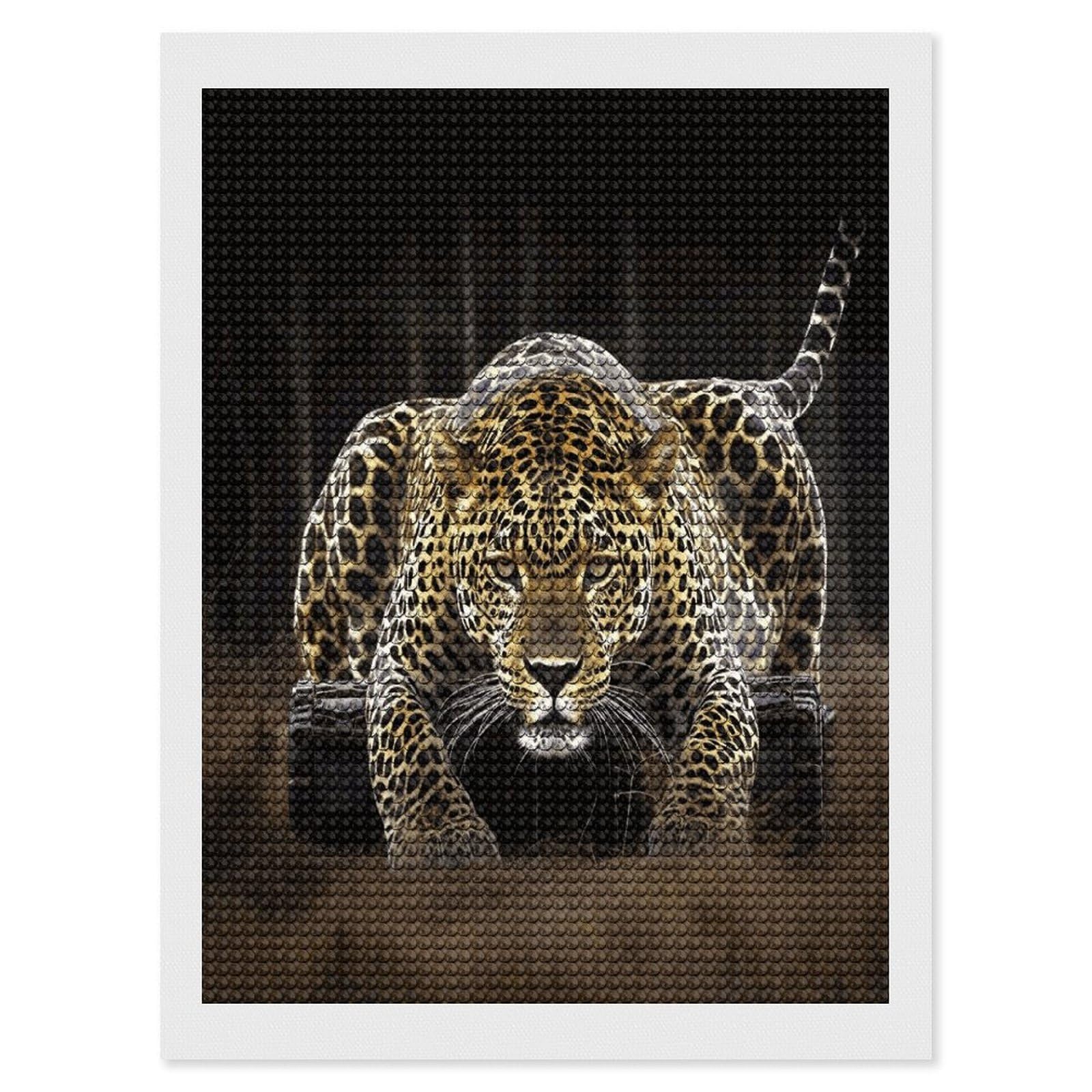 FekiLoot Leopard2 Diamond Art Kits for Adults Diamond Painting Kits for Beginners DIY Diamond Art Kits Round Full Drill Diamond Dot Gem Painting for Home Wall Decor Gift 12"x16"