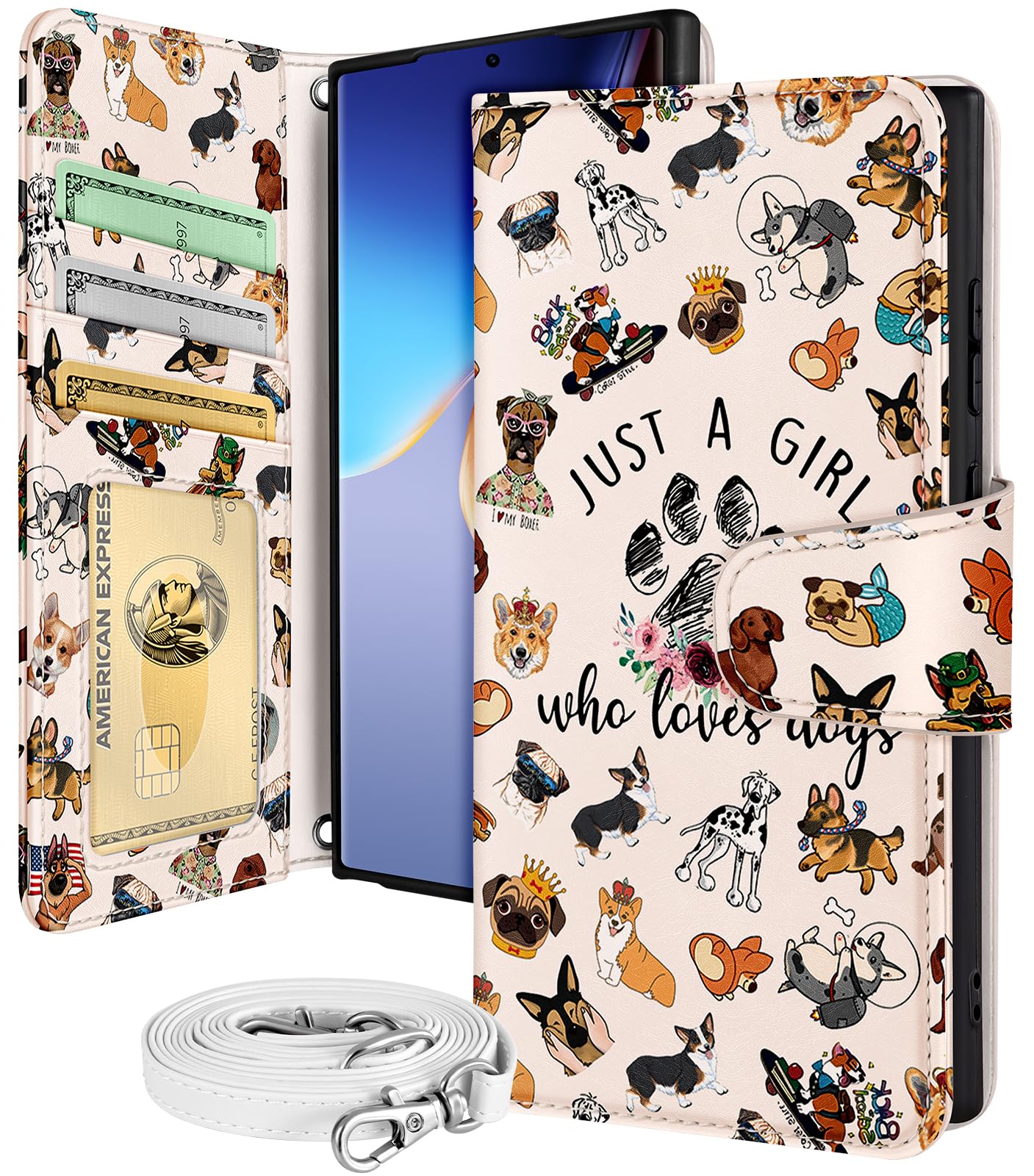 Buleens for Samsung Galaxy S23 Ultra Wallet Case for Women - with Card Holder S23 Ultra Flip Case Leather Crossbody Cute Aesthetic Galaxy S23 Ultra