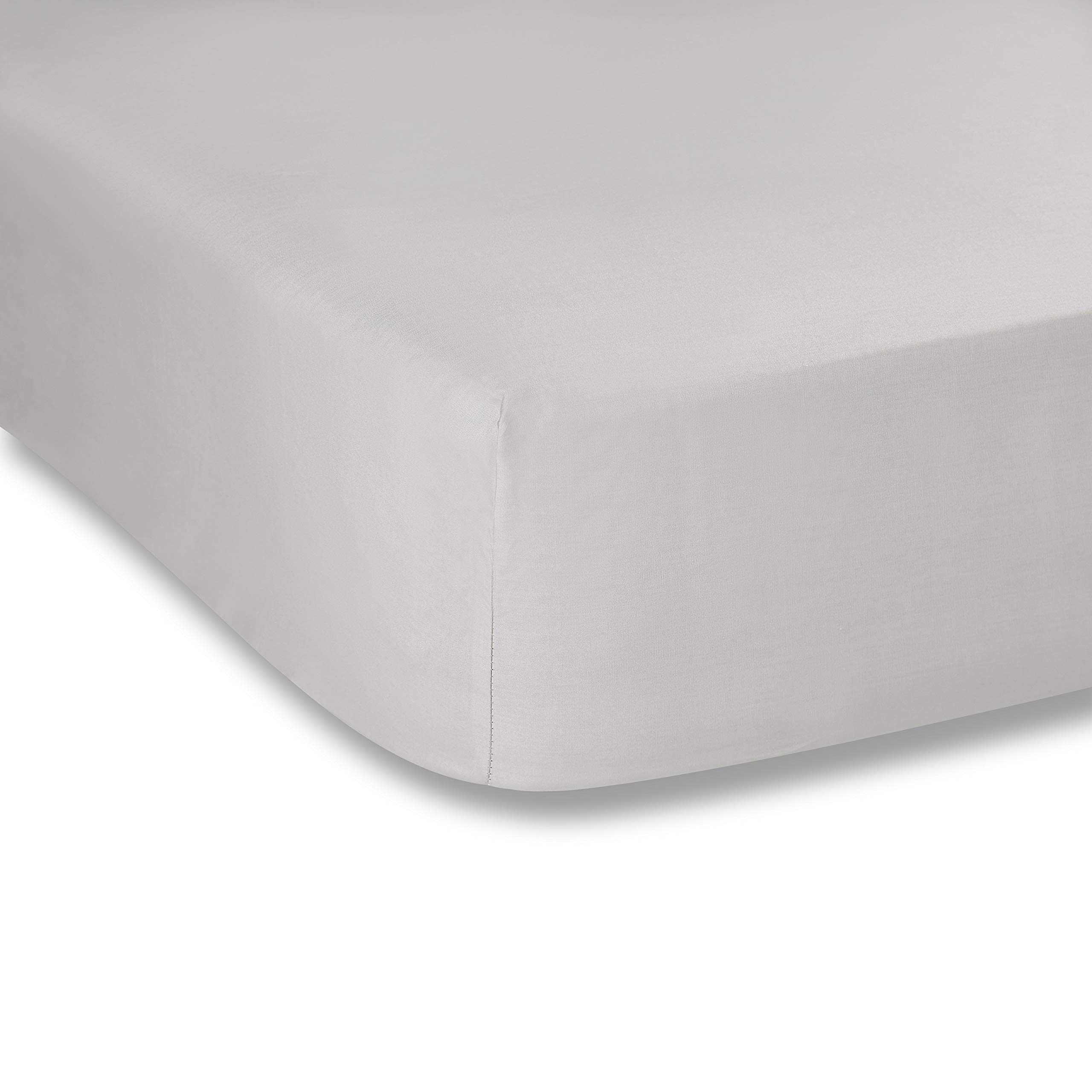 Plain Dyed Silver Fitted Sheet 150x200 100% Cotton Percale