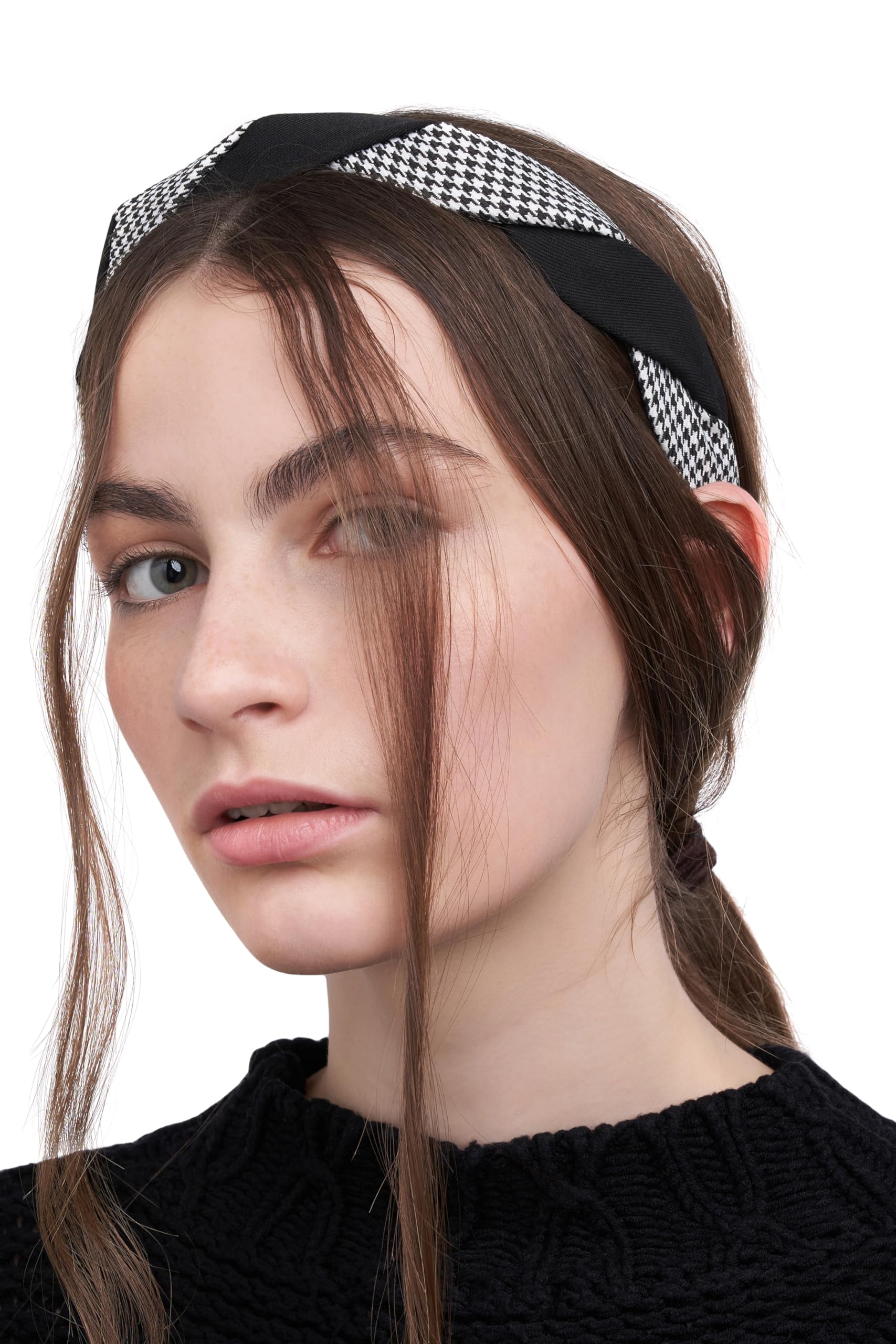 Delsen 2 cerchietti per capelli da donna, eleganti e confortevoli, in velluto, colore nero, largo, stile retrò, per donne e ragazze (nero + rosa