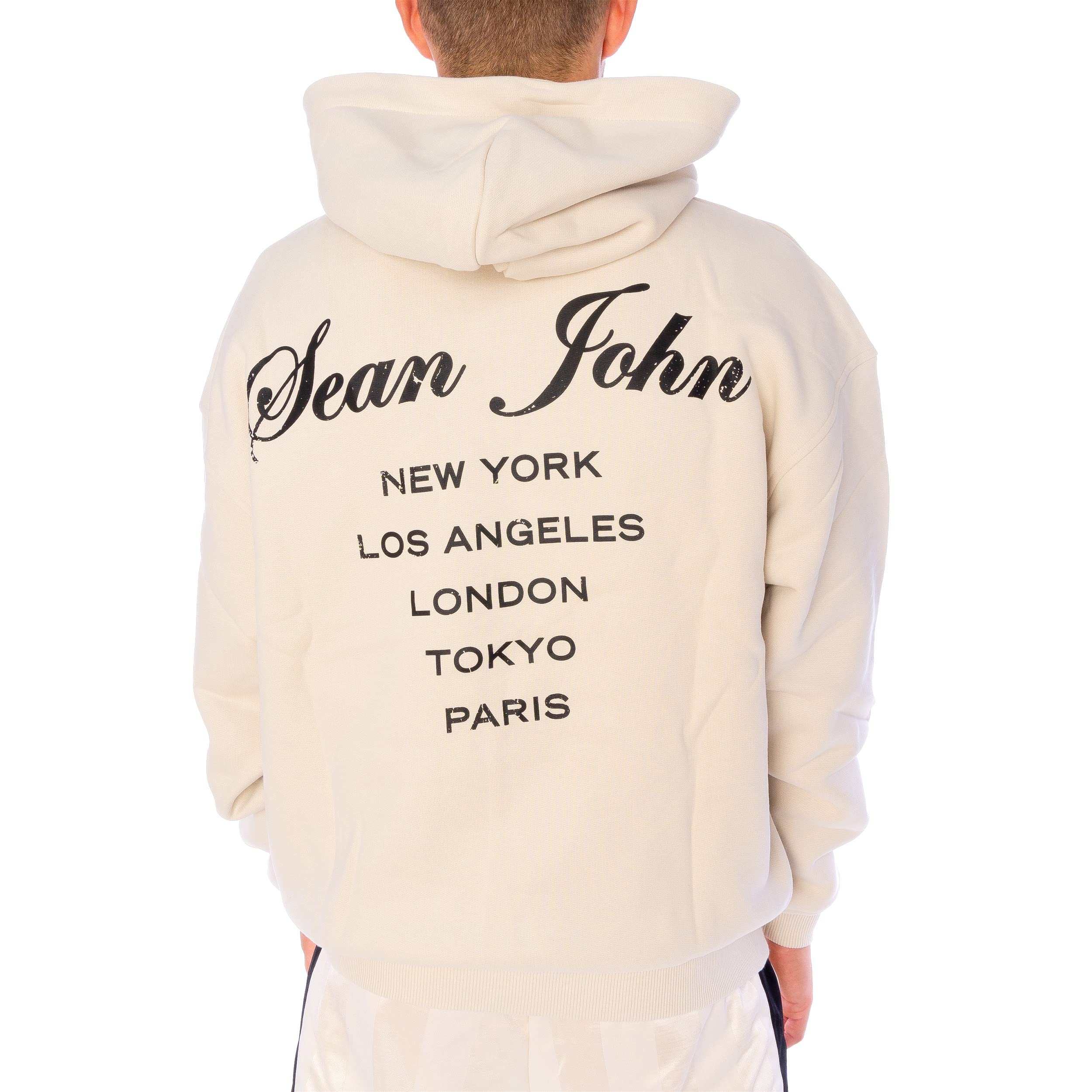 Sean John Script Logo Peached Cit Men's Hoodie Beige