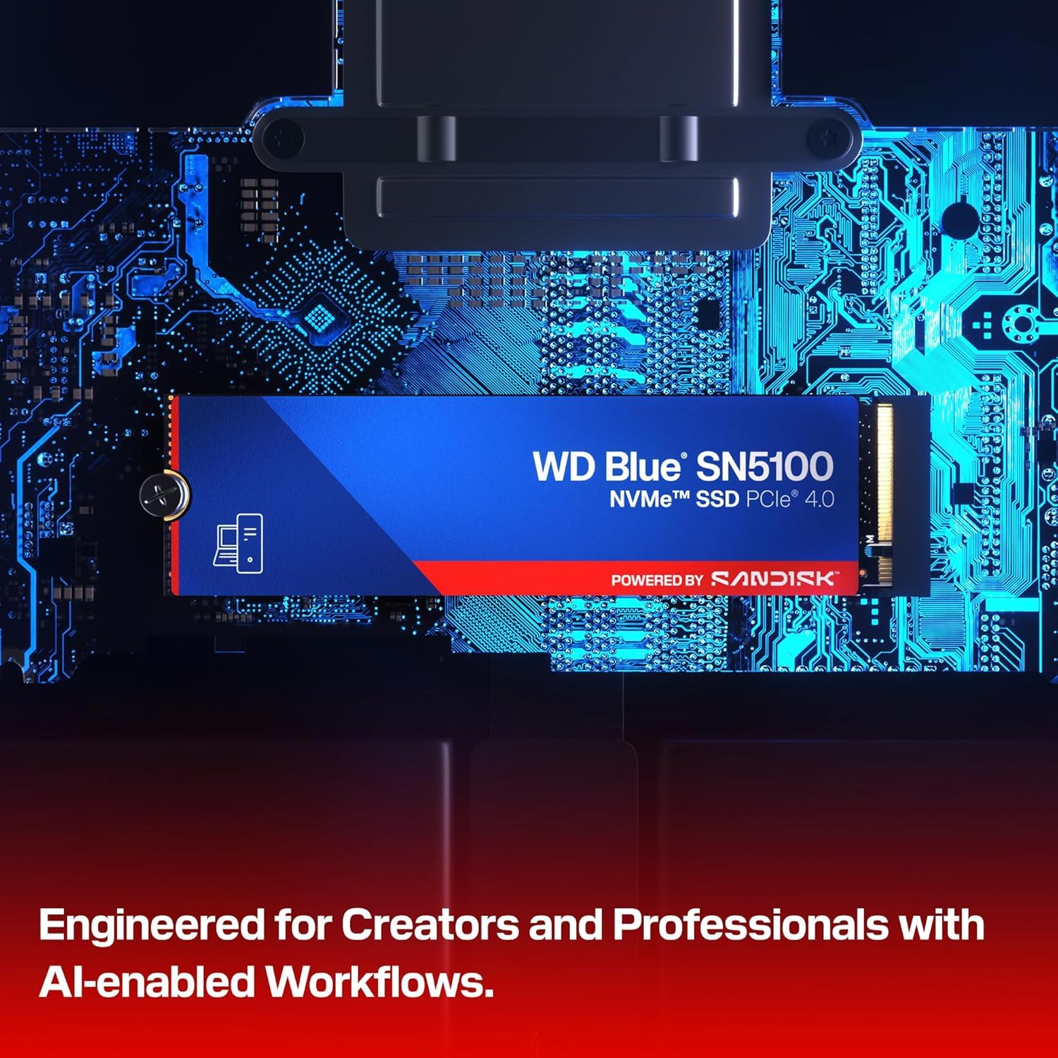 WD Blue SN5100 1TB NVMe SSD - M.2 2280, PCIe Gen 4.0, Internal Solid State Drive - Read Speeds Up to 7,100MB/s, Upgrade Storage for PC/Laptops - WDS100T5B0E