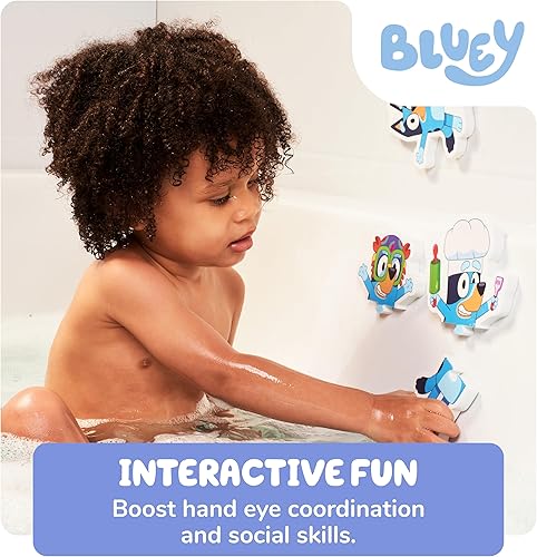 Miniatura 4 de Tomy Toomies Bluey Bath Puzzle - Mezcla y combina Bluey Puzzle - Juguetes de baño de espuma para niños pequeños - Incluye bolsa de malla de