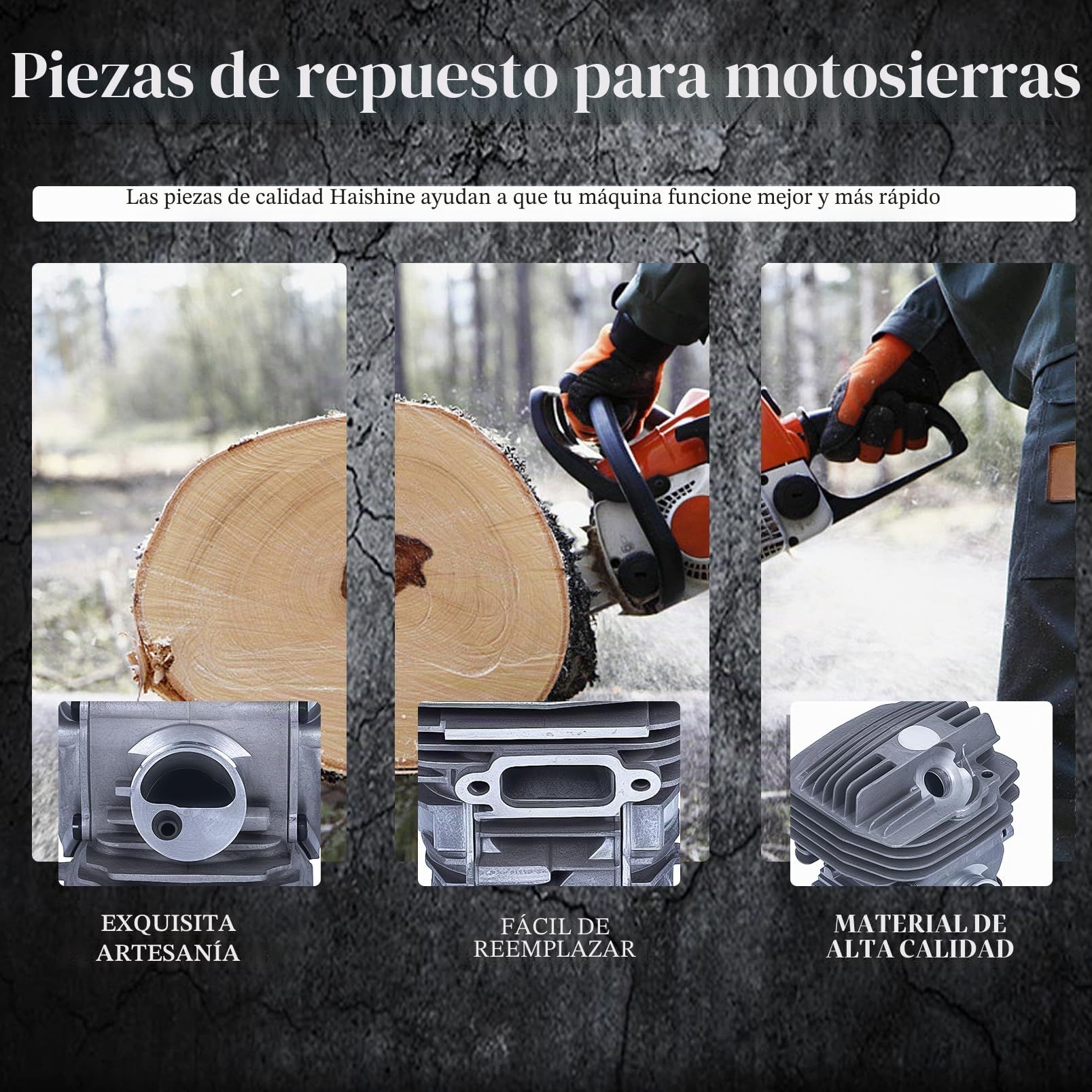 Kit de pistón de cilindro de 47 mm para motosierras Stihl MS291 MS291C MS271 MS271C, repuesto para 1141 020 1206, con rodamientos, retenes de aceite, bujía y junta de silenciador