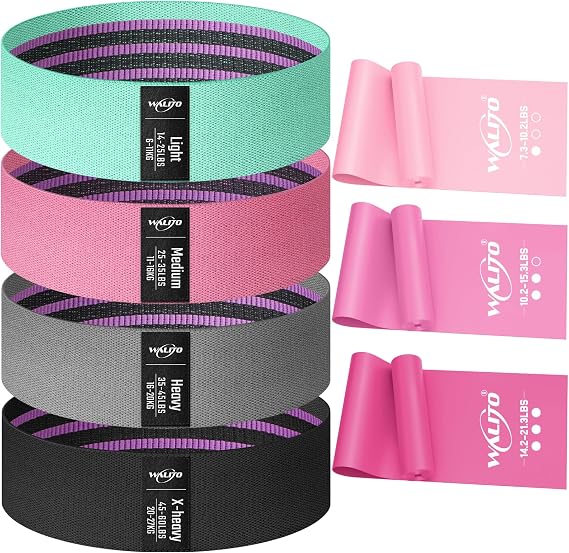 WALITO Resistance Bands and 4.9FT Yoga Bands for Women and Men, Workout Bands for Physical Therapy, Stretch, Recovery, Pilates, Rehab, Strength Training and Home Gym