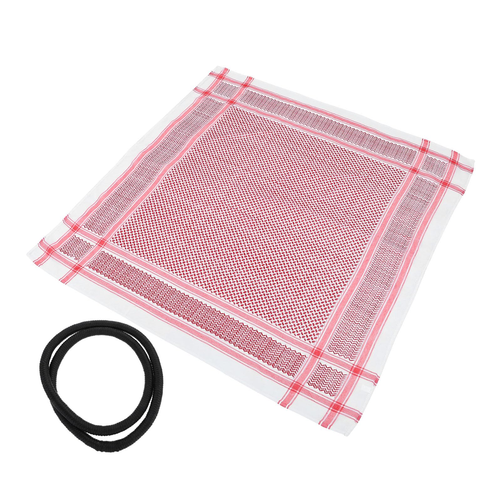 Pañuelo árabe para hombre de poliéster rojo turbante tradicional transpirable para exterior 2