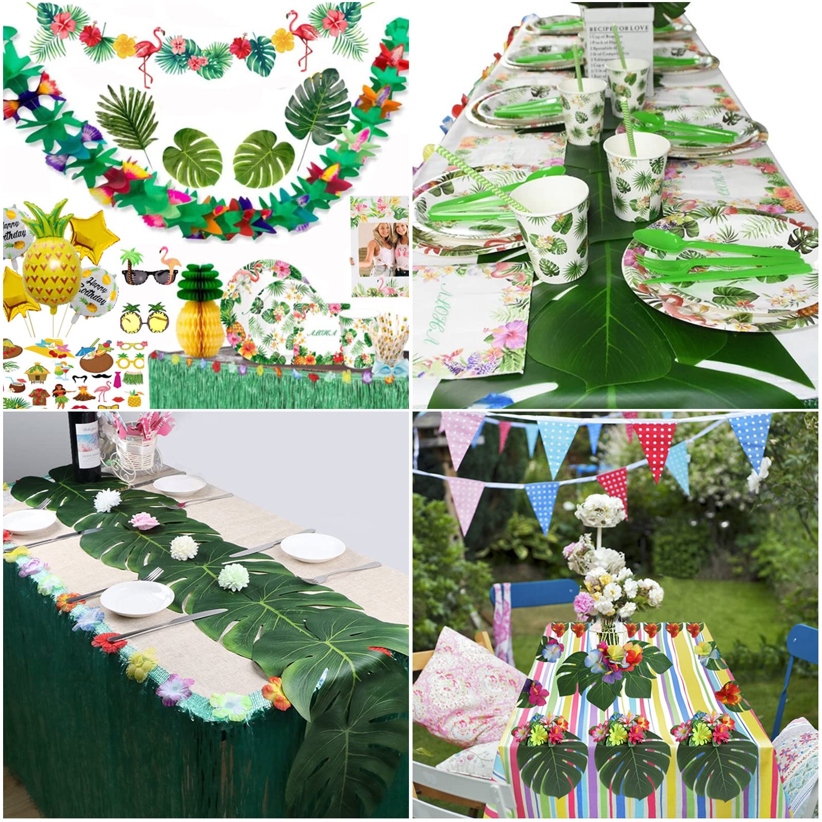 Talking Tables Groene tropische palmbladeren slinger - 2,6 m | Herbruikbare Hawaiiaanse thema feestdecoraties voor verjaardag, zomer, luau, jungle, papier, lengte, 2,6 m