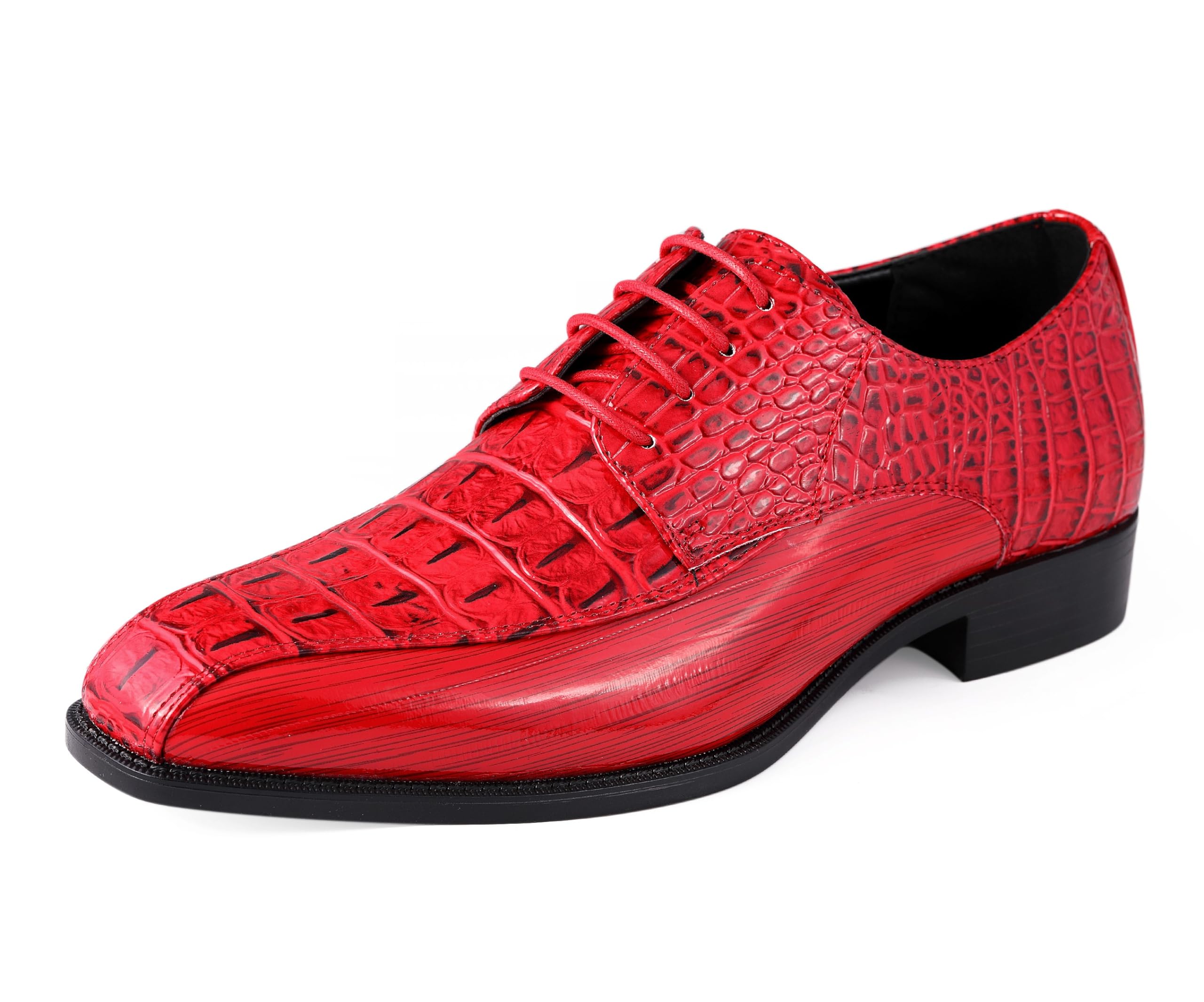 Amali Harvey Fashion Mens Dress Exotic Shoes Croco Lace up Oxford Formal Shoe for Men