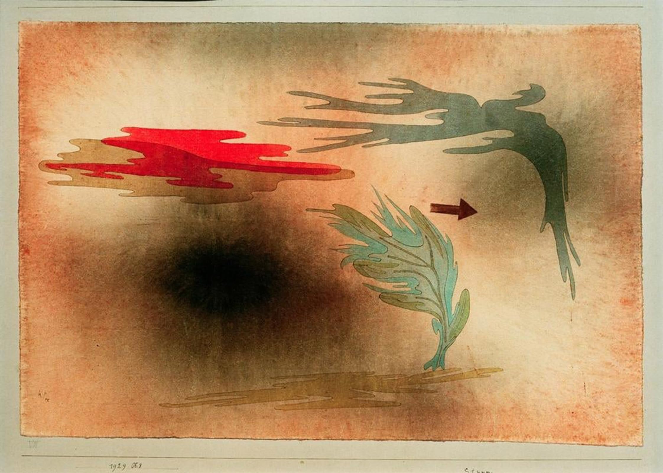 ARTXLXXBN Famous Print Painting Colorful Art Print Storm by Paul Klee Canvas Art Decorations for Home Decor 60x90cm