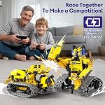 LECPOP 5 en 1 STEM Robot Toy Building Kit, 452 PCS Blocks App & Télécommande Ingénierie Jouets Robotique pour les enfants 8-12 ans, RC Ensembles de bulldozers pour garçons filles 6 7 9 10 11 13 14+ Cadeaux d'anniversaire