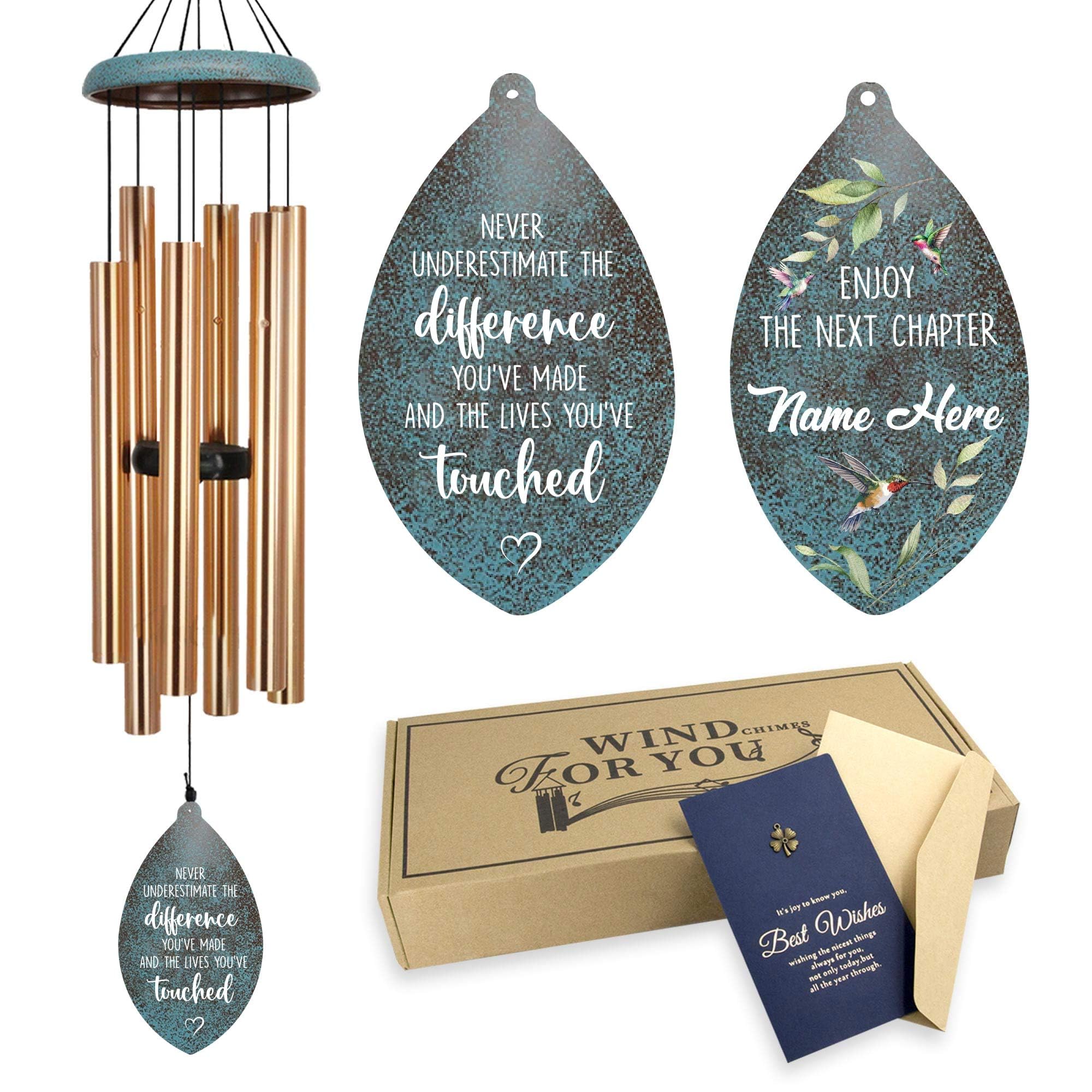 ASTARIN Personalized Retirement Wind Chimes for Women, Custom Retire Gifts for Friend Boss Colleagues Neighbors Grandfather Grandmother, Happy Retirement Going Away Ideas
