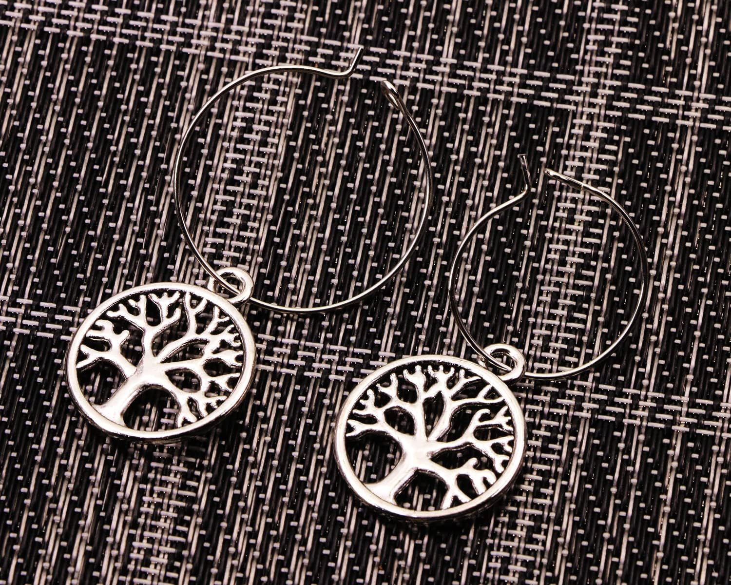 Shapenty Round Metal Tree of Life Charms Pendants Beads Jewelry Findings Making Accessory for DIY Craft Bracelet Necklace Earring Keychain Gift Party Favor, 20PCS - Image 5