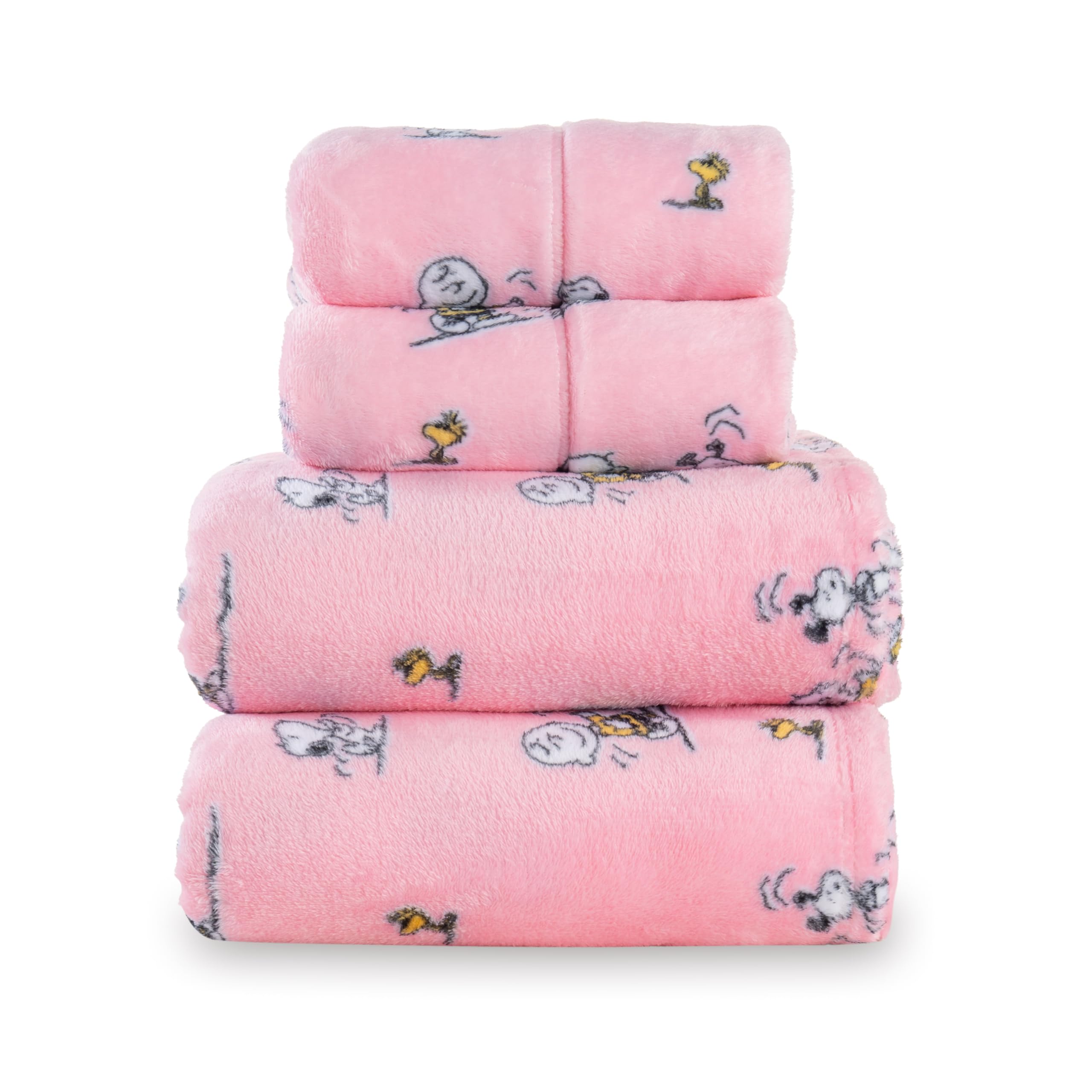 Berkshire Peanuts Velvetloft Plush Queen Bed Sheet Set Extra Warm Fleece Sheets 4-Piece Cute Character Snoopy Printed Soft