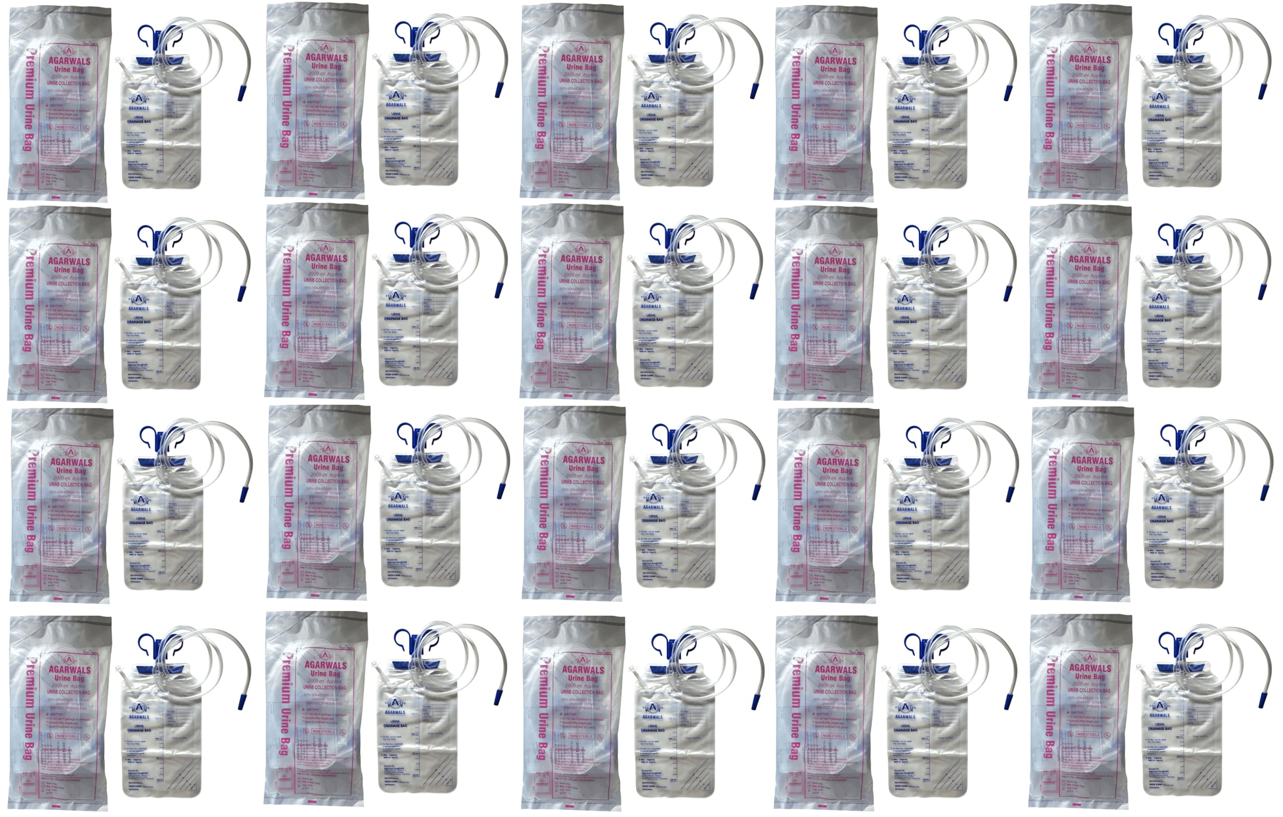 Agarwals Premium UroBag Urine Collecting Bag (2000ml) - (Pack of 20)-image-24