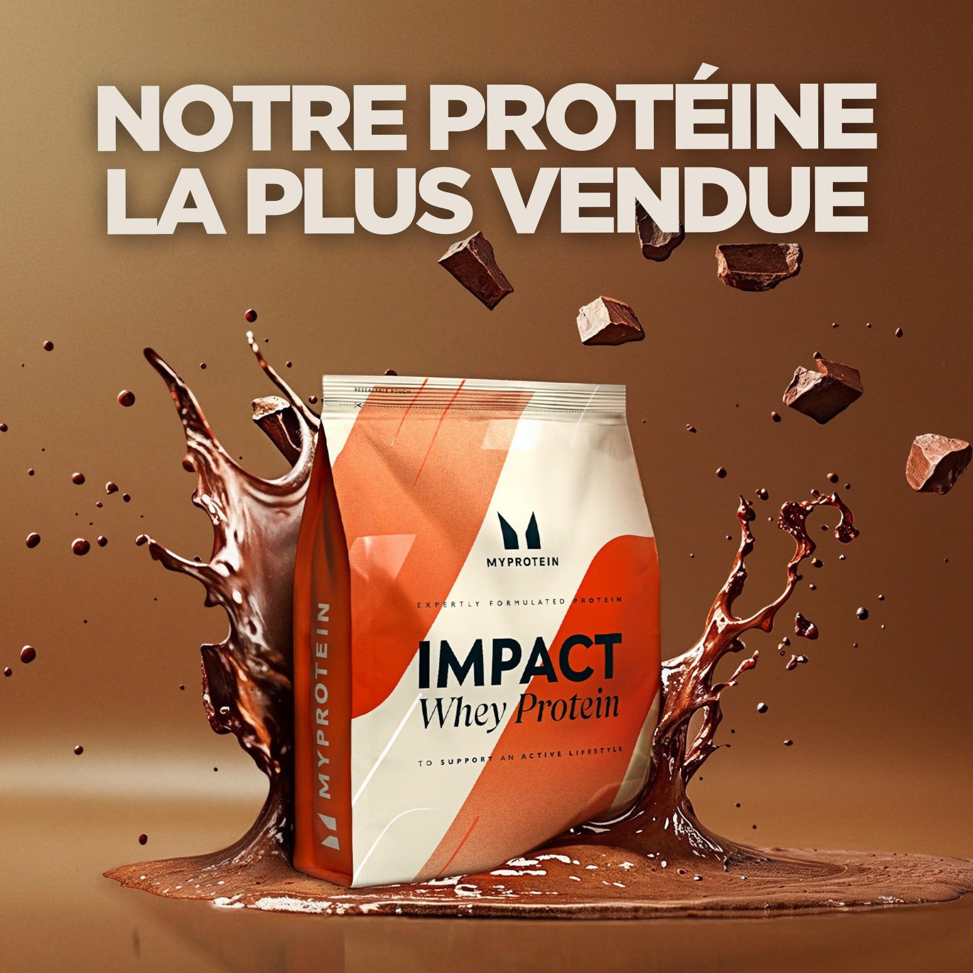 Myprotein Impact Whey Protein - Chocolat naturel | 30 portions | Jusqu'à 23 g de protéines par portion | Faible en matières grasses et en sucre | Idéal pour la croissance musculaire