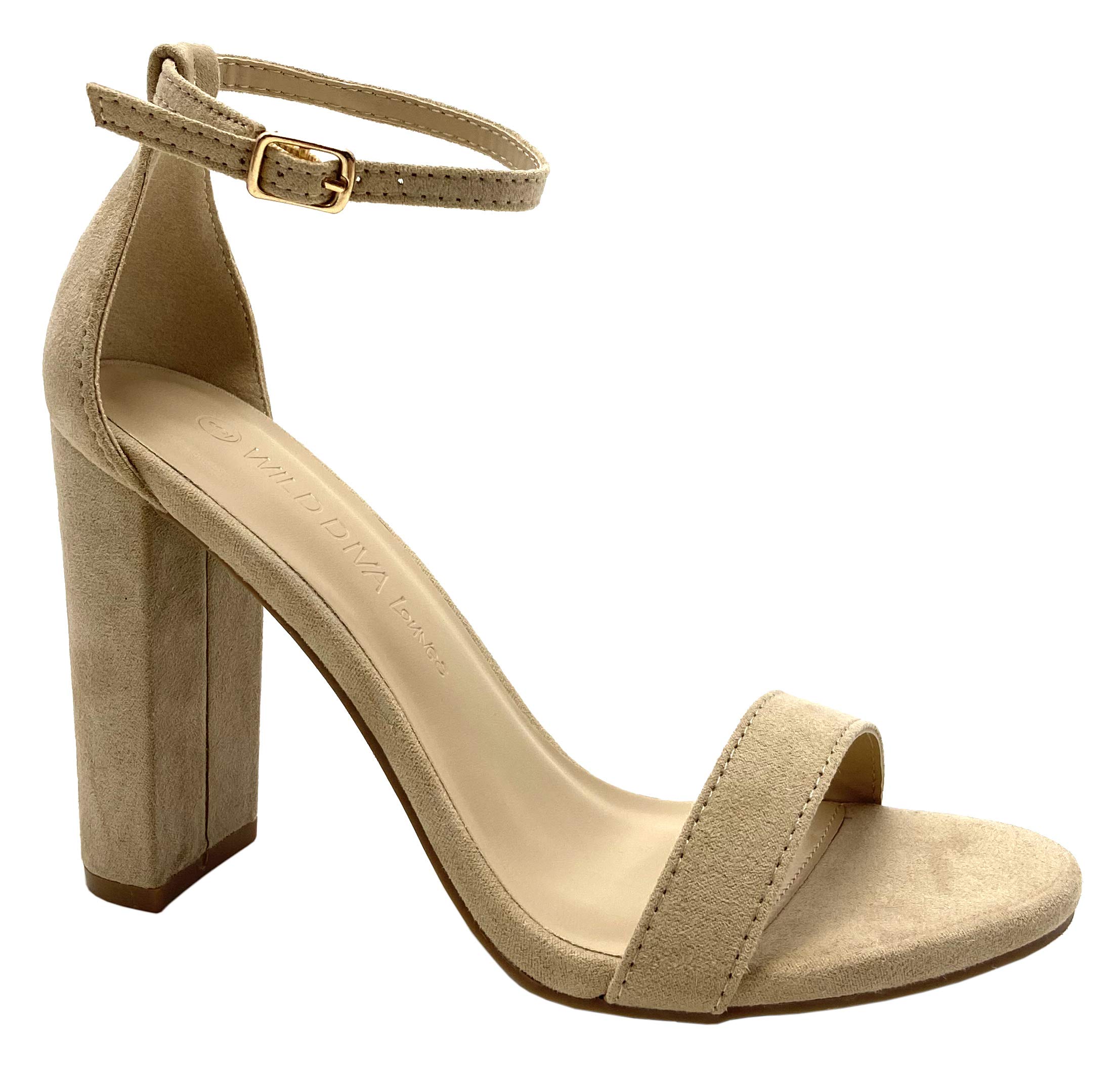 Wild Diva Womens High Chunky Block Heel Pump Dress Heeled