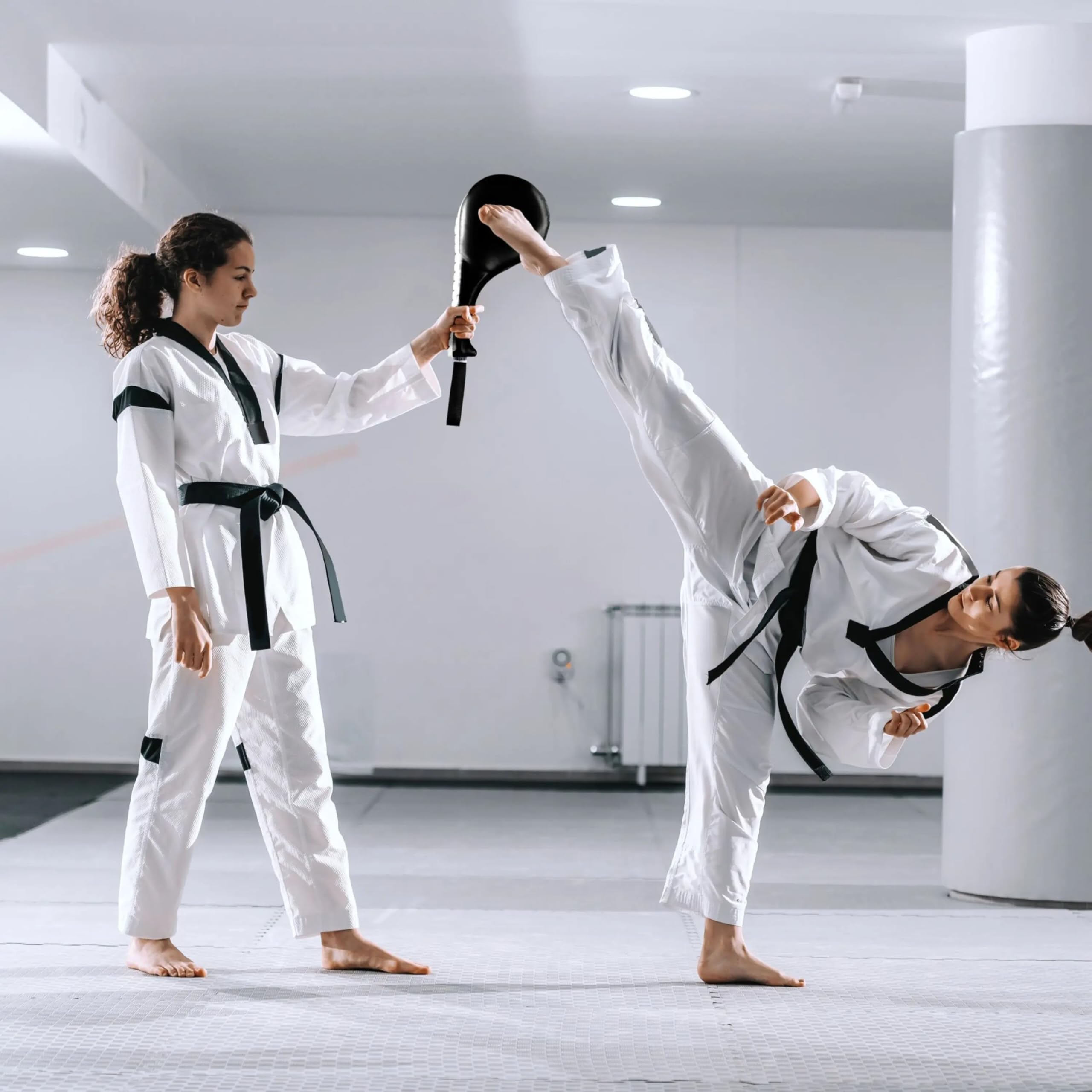 Kickpads Pratzen Set 2er – Taekwondo Pratzen, Kickbox Schlagpolster, Doppelschlagpolster für Kampfsport Training, Boxpratzen für Erwachsene & Kinder