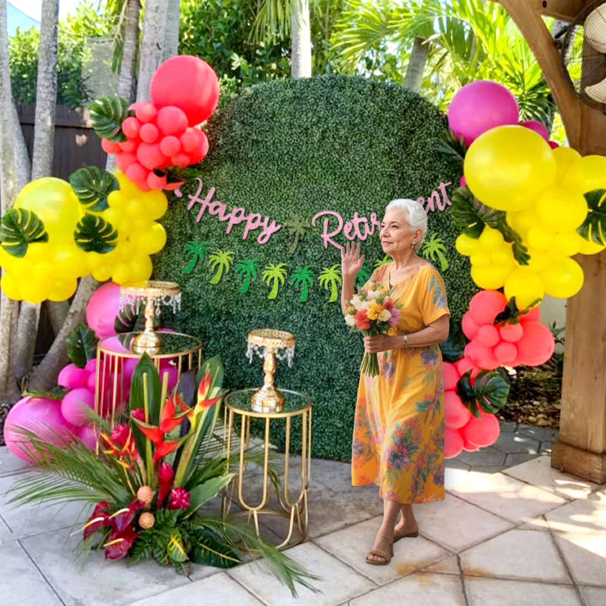 Retirement Party Decorations Happy Retirement Banner Official Retired Coconut Rose Golden I'm Retired for Women Female Retired Farewell Party Decoration Supplies - Image 4