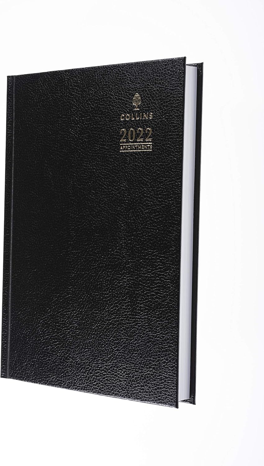 Collins Desk A5 Day to a Page with Appointments 2022 Diary - Black