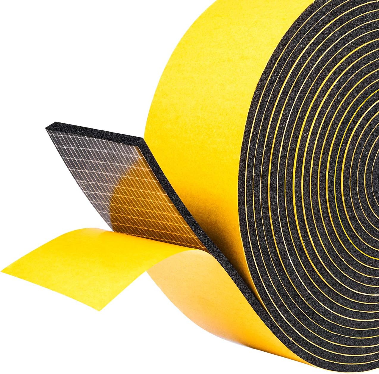 fowong Self-Adhesive Foam Tape 5M Long X 50 mm Wide x 3 mm Thick High Density Neoprene,Anti-Vibration,Anti-Collision Weather Stripping Gasket Seal SoundProof for Window Door