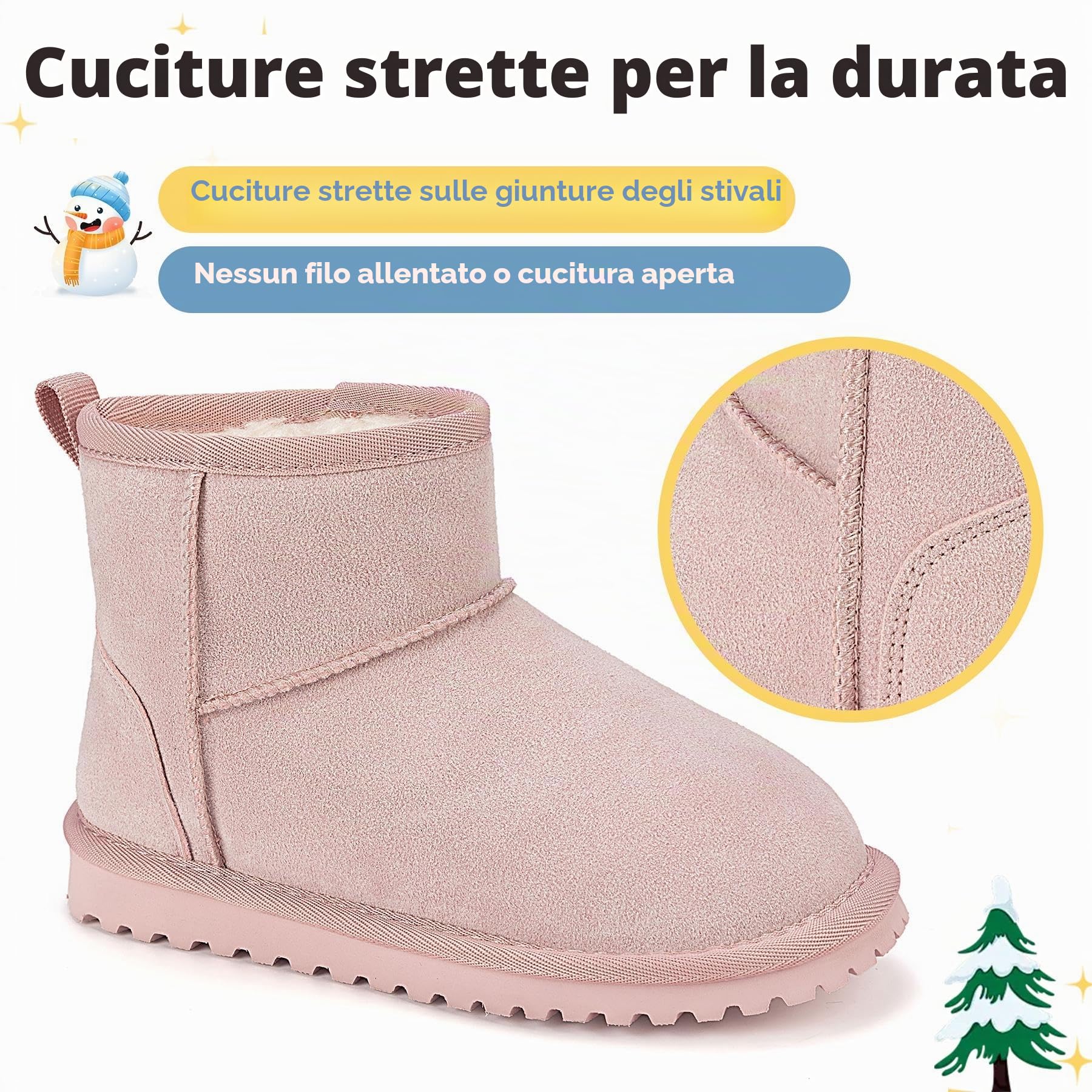 Mishansha Stivali da Neve Bambini Calde Foderate Invernali Gr.24-36 | Scarpe Invernali,Fodera Calda,Antiscivolo,Bambino e Bambina,Stivaletti Invernali,Escursionismo Neve